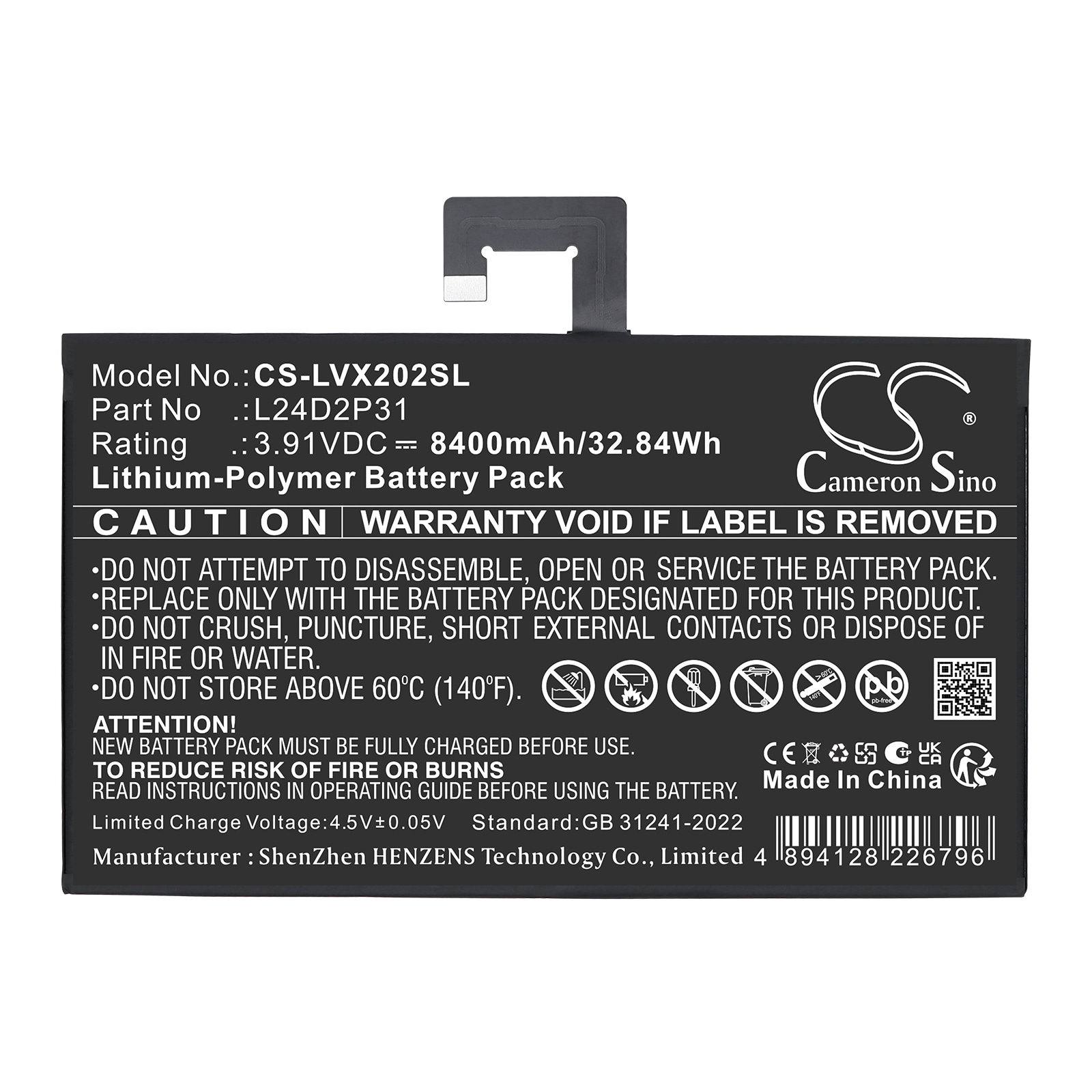 Batteri til nettbrett for Lenovo XiaoXin Pad Pro 2024