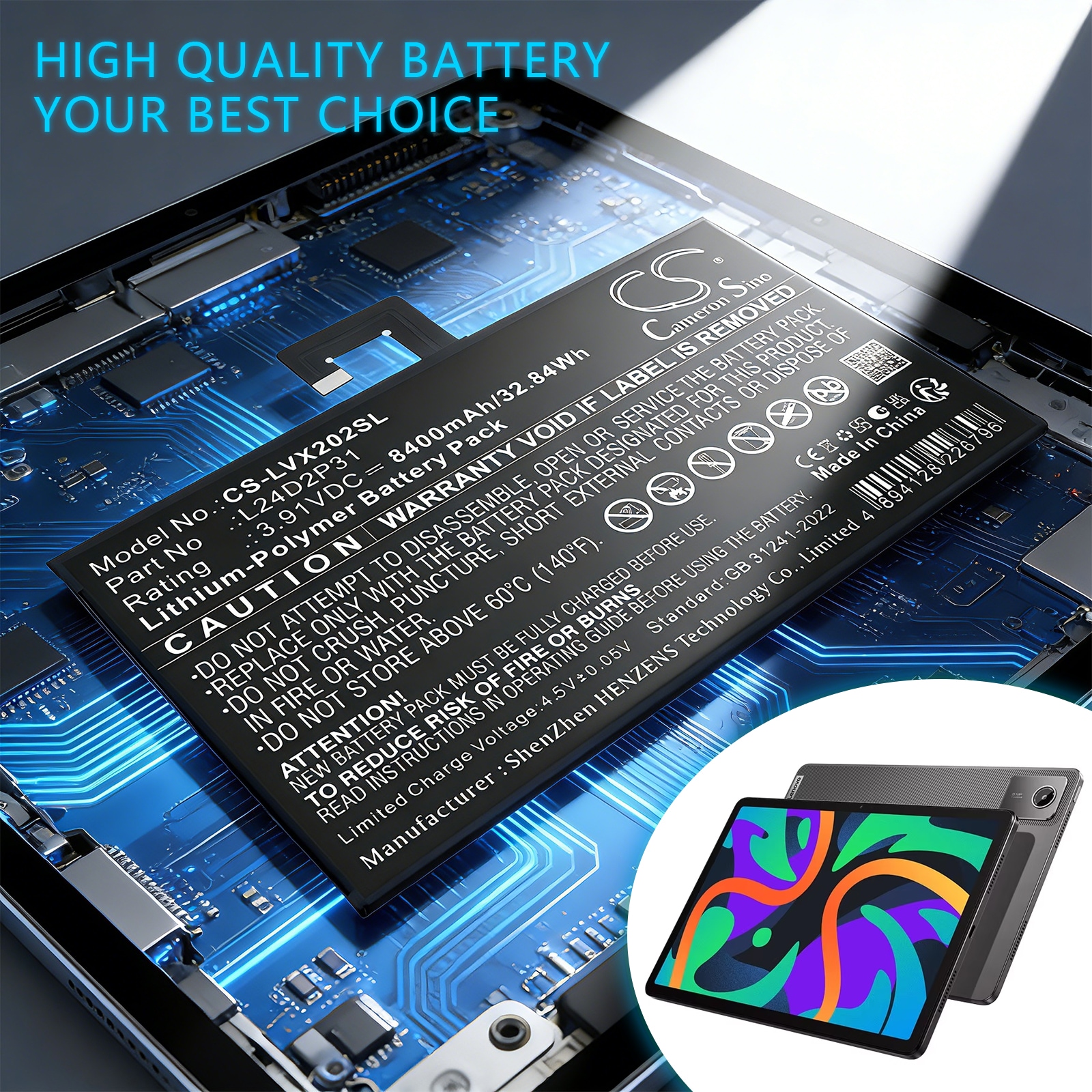 Batteri til nettbrett for Lenovo XiaoXin Pad Pro 2024