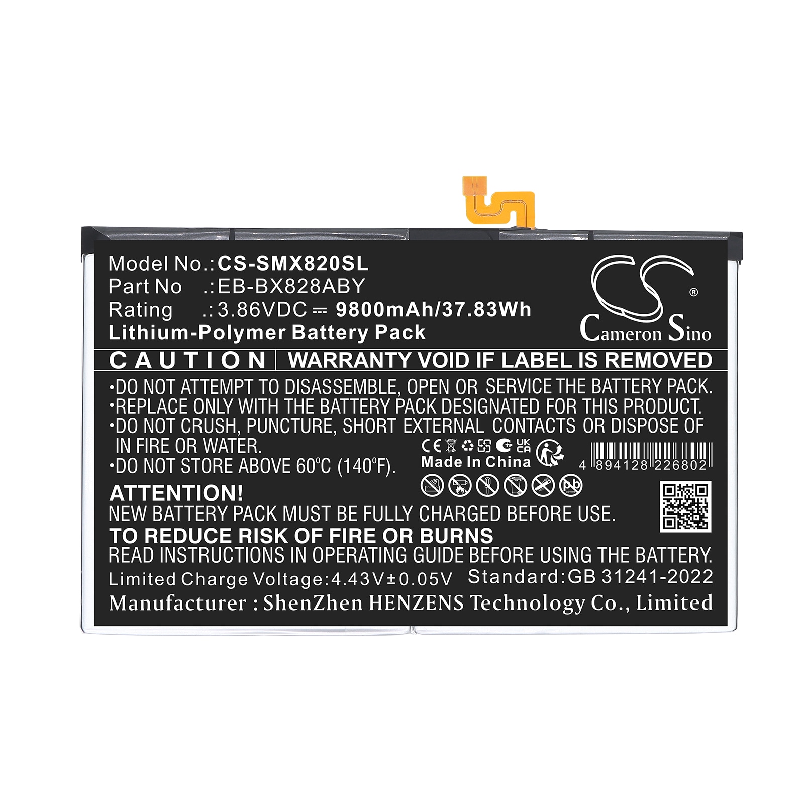 Batteri til nettbrett for Samsung Galaxy Tab S10+, SM-X620, SM-X626 m.fl.
