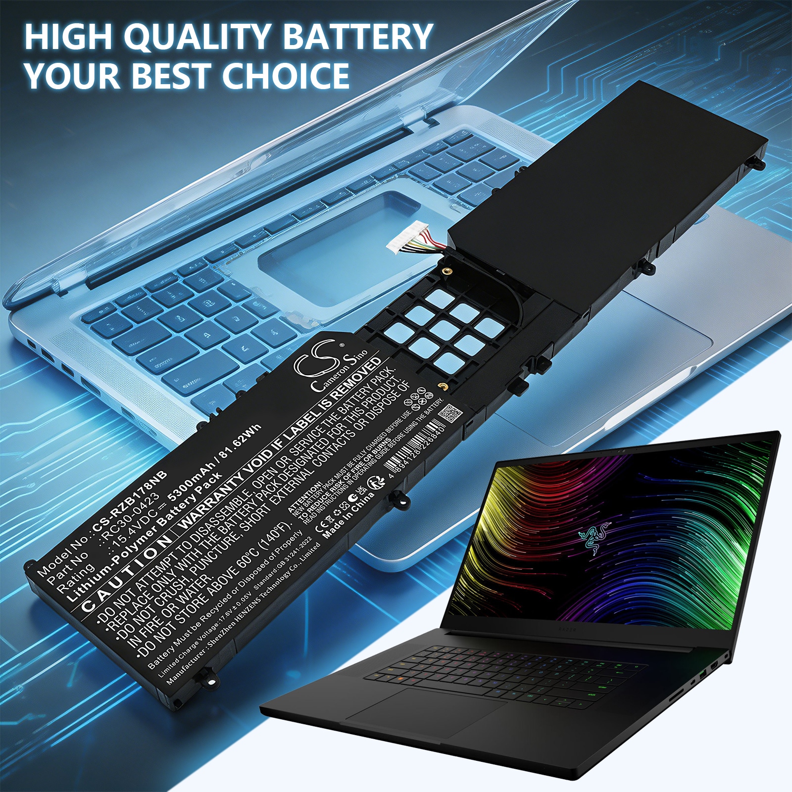 Batteri til bærbar PC, Razer Blade 17 Early 2022, Blade 17 RTX 3080 Ti