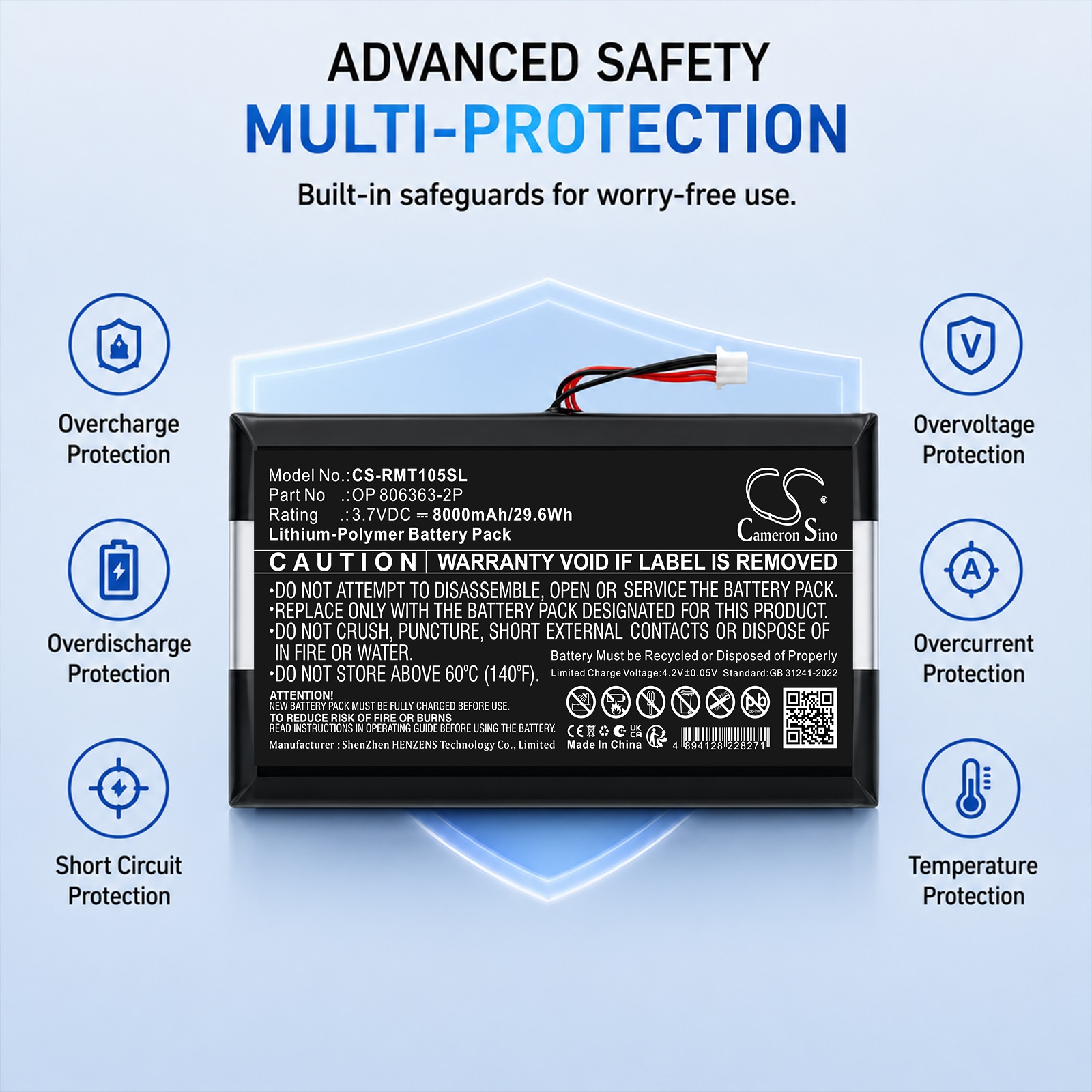 Batteri til GPS, navigasjonssystem for RAND McNally TND-1050