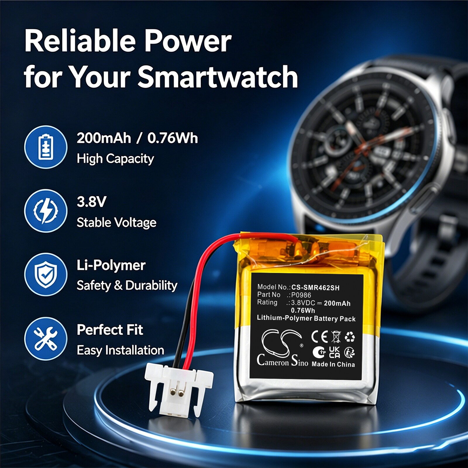 Batteri til fjernkontroll for Samsung Watch 282223, Watch 462223