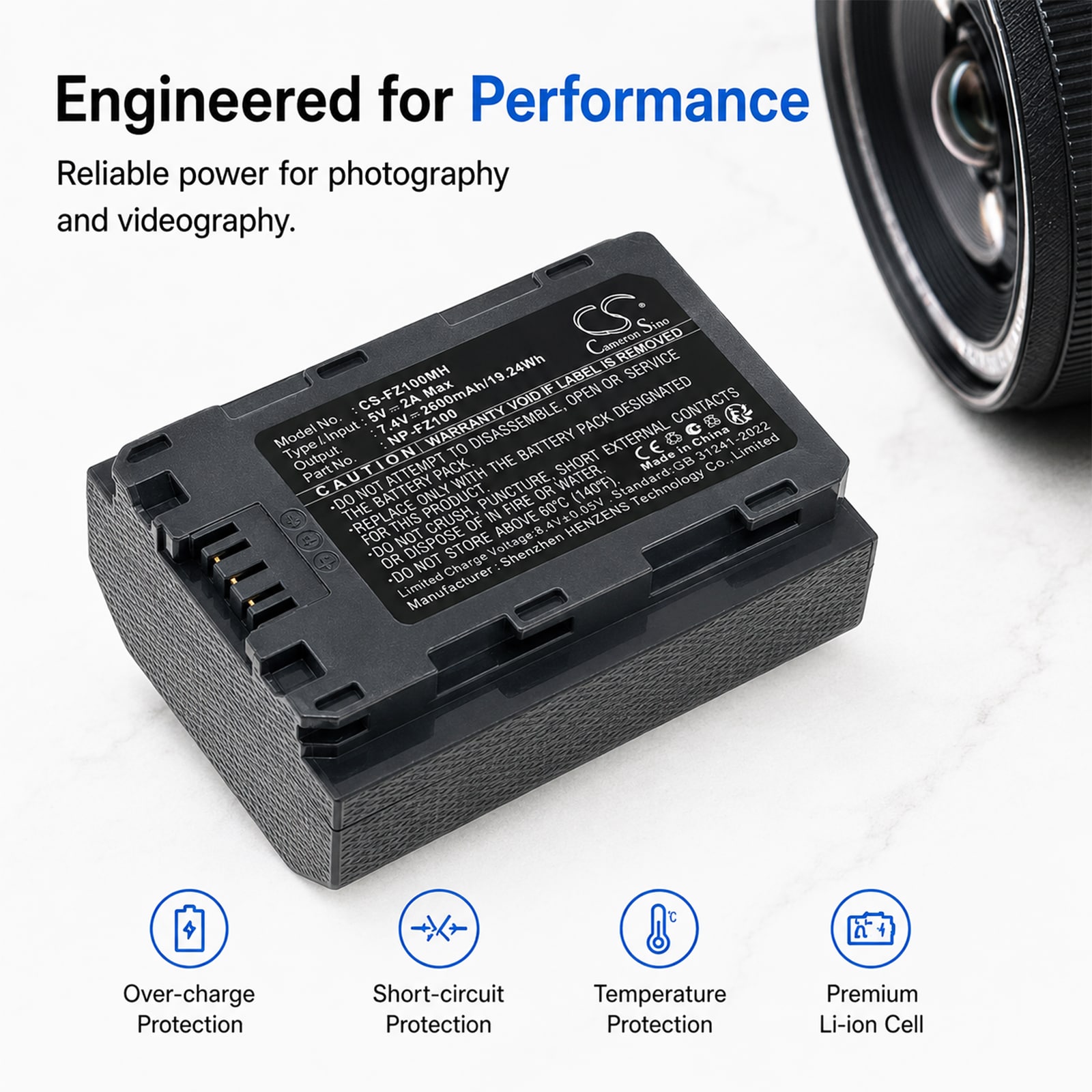 Batteri til kamera for Sony A7 Mark 3, A7R Mark 3, Alpha 1 m.fl.