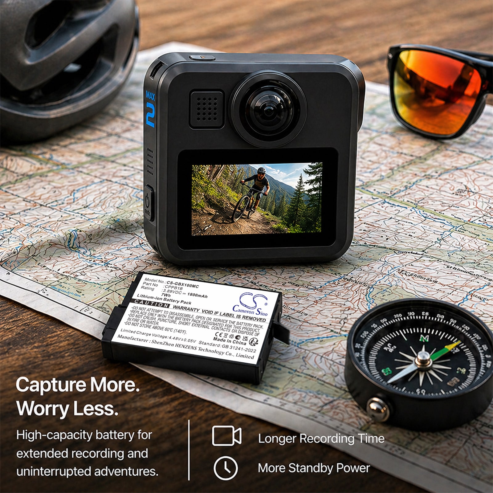 Batteri til GoPro Max 2-kamera, MAX2