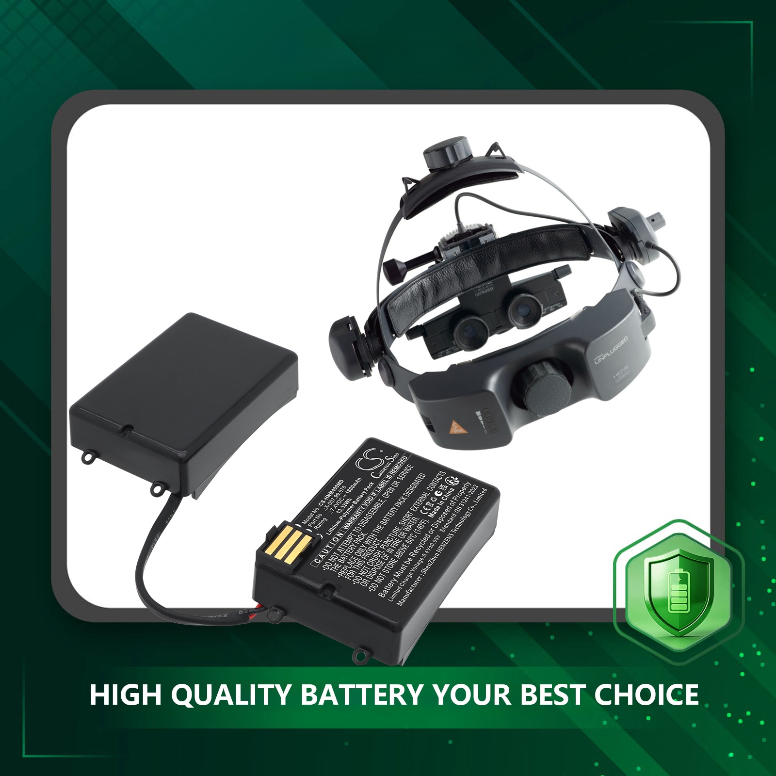 Batteri til Heine ML4 LED medisinsk utstyr, mPack Unplugged