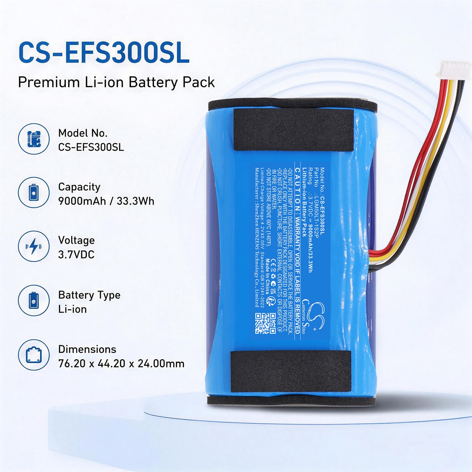 Batteri til hjemmekamera for Eufy T8161, 3C S300 Cam, S300 eufyCam m.fl.