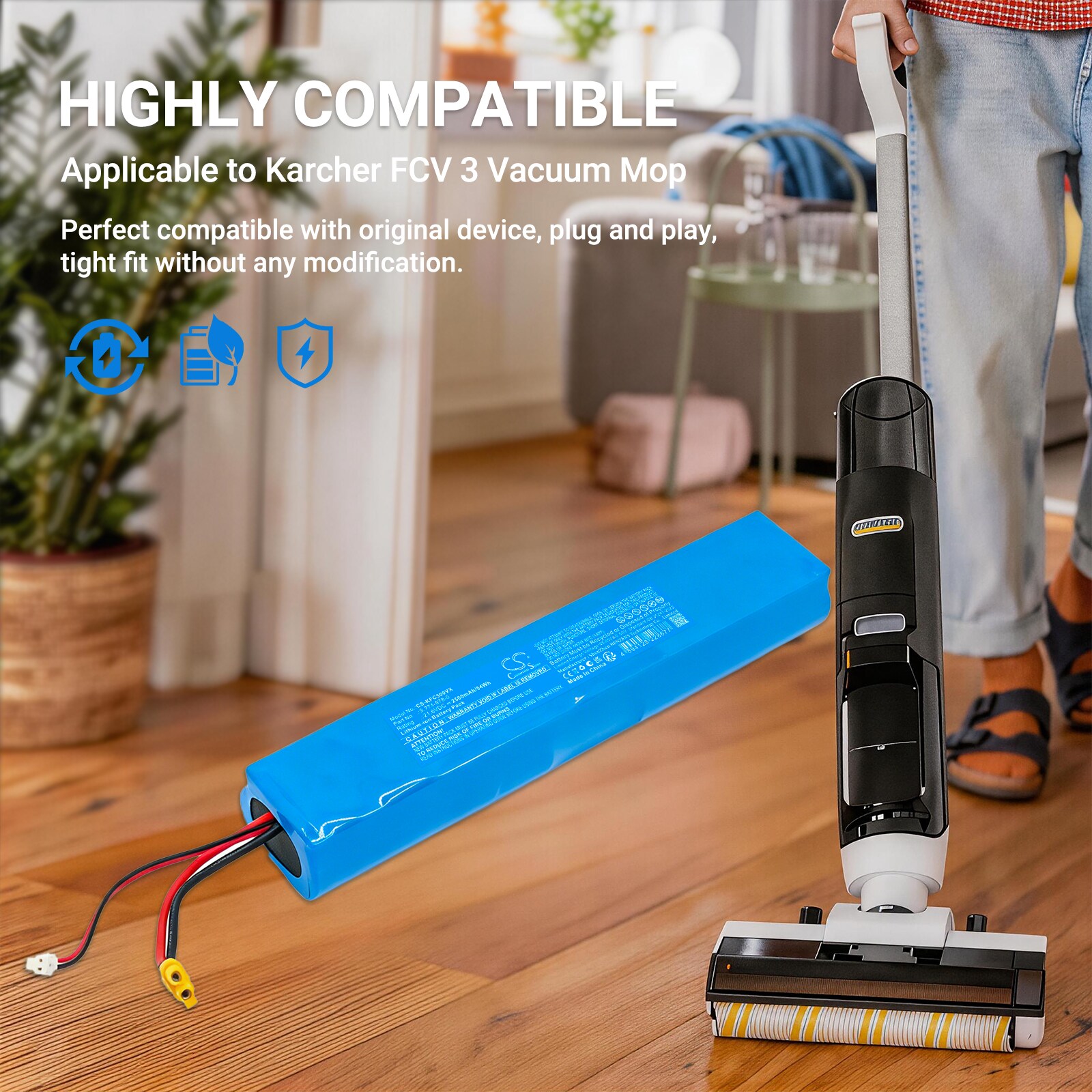 Batteri til støvsugeren Karcher FCV 3 Vacuum Mop