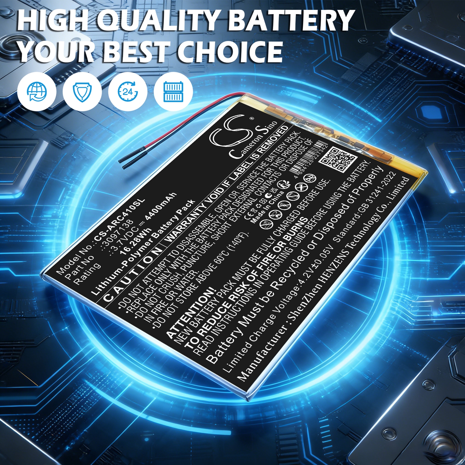 Batteri til nettbrett for Archos AC101OX4G, OXYGEN 4G