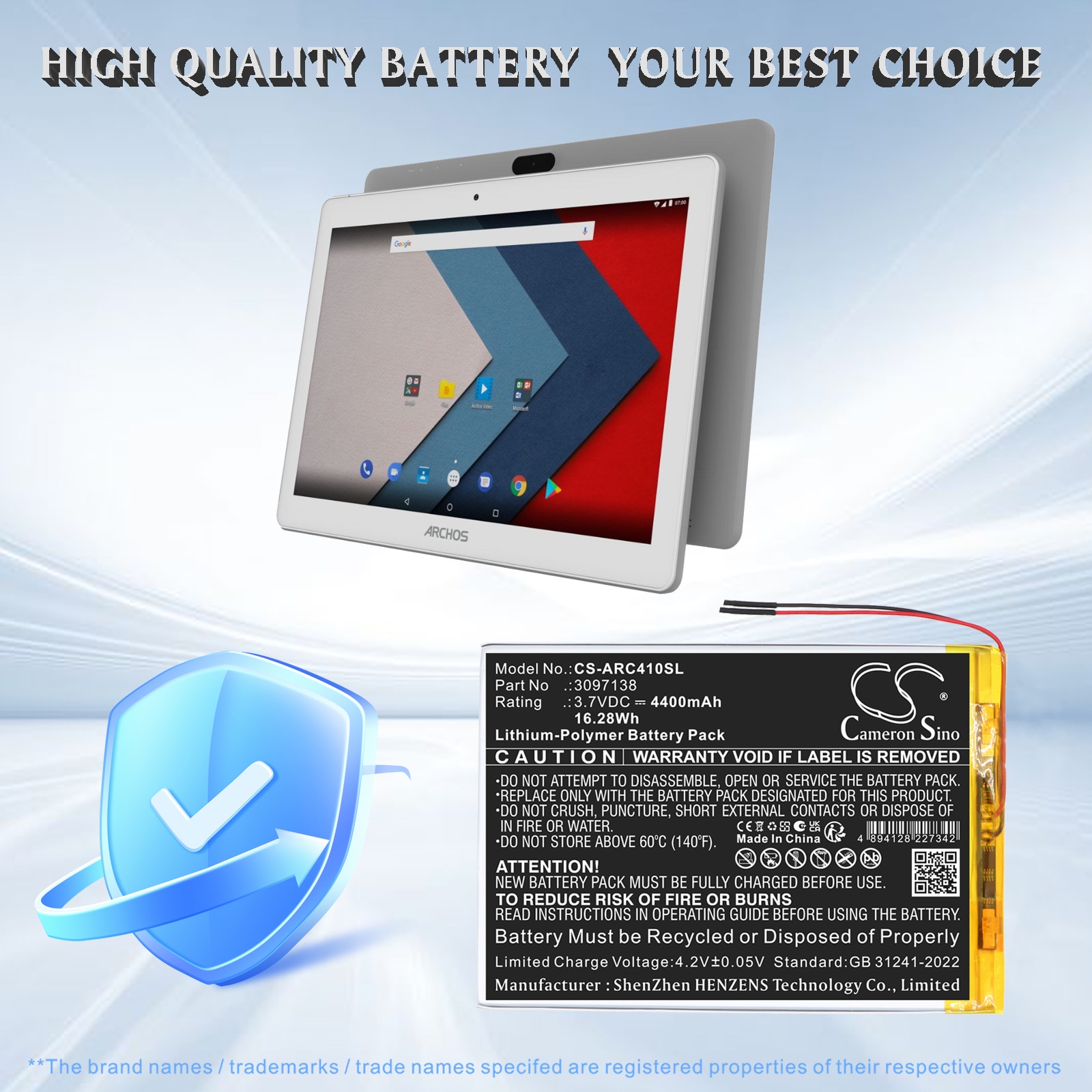 Batteri til nettbrett for Archos AC101OX4G, OXYGEN 4G