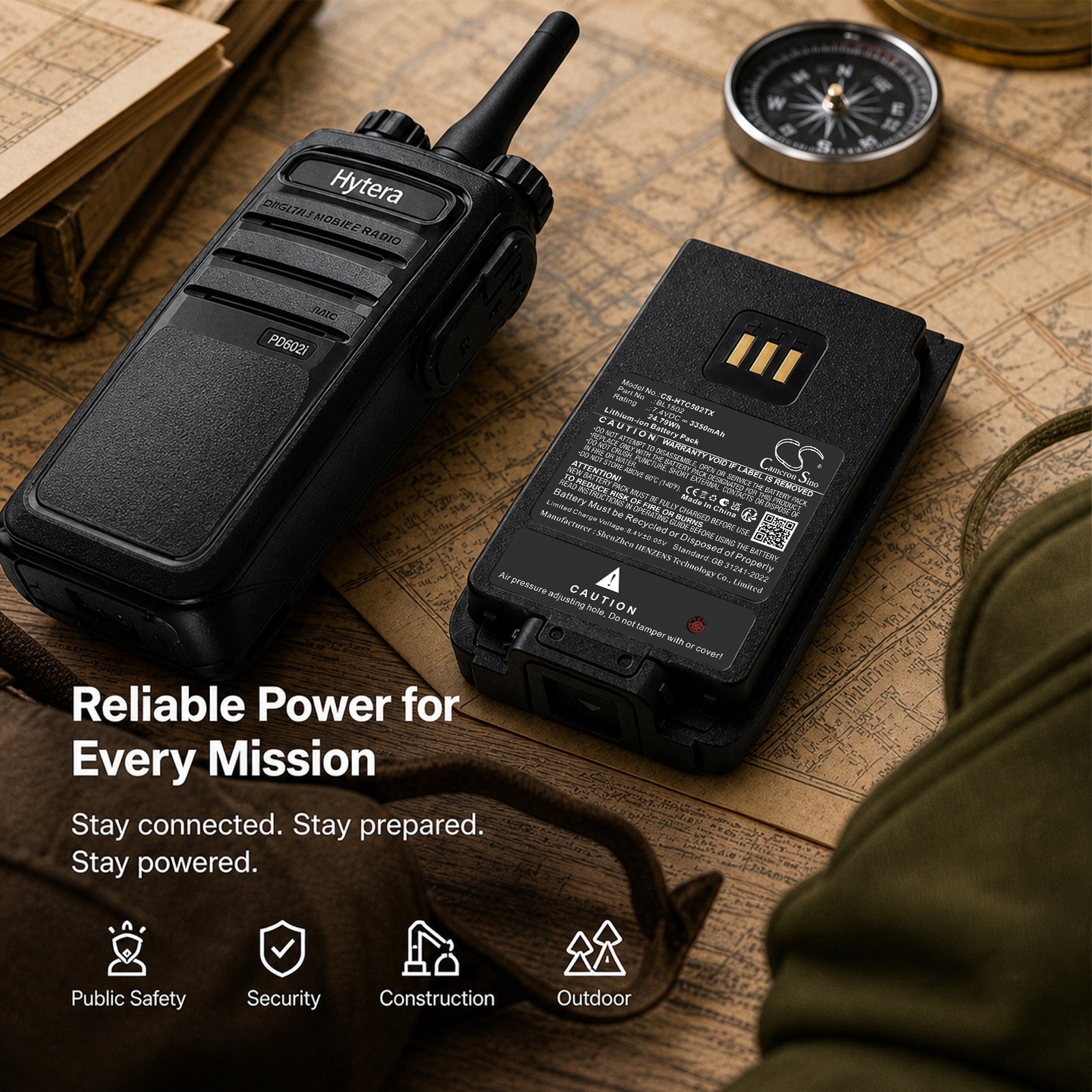 Batteri til toveis radio for HYT PD500, PD502, PD505 m.fl.