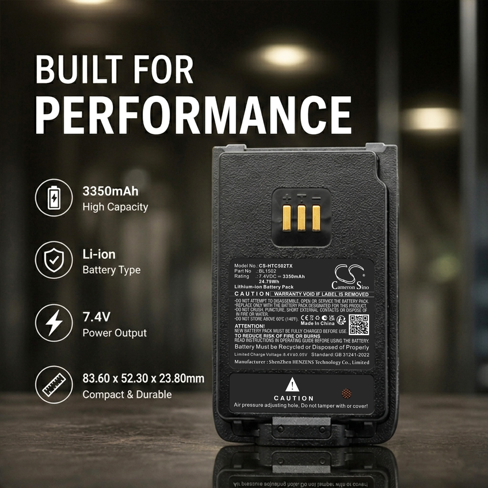 Batteri til toveis radio for HYT PD500, PD502, PD505 m.fl.