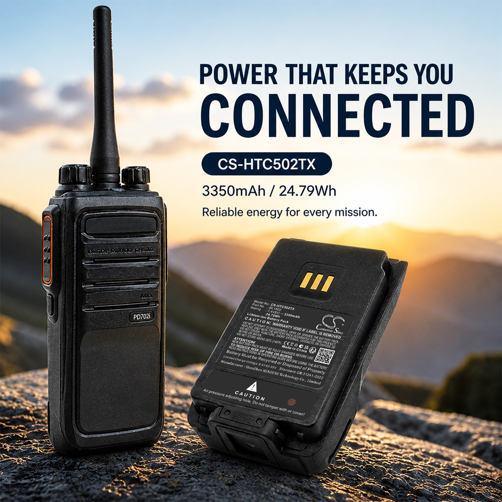Batteri til toveis radio for HYT PD500, PD502, PD505 m.fl.