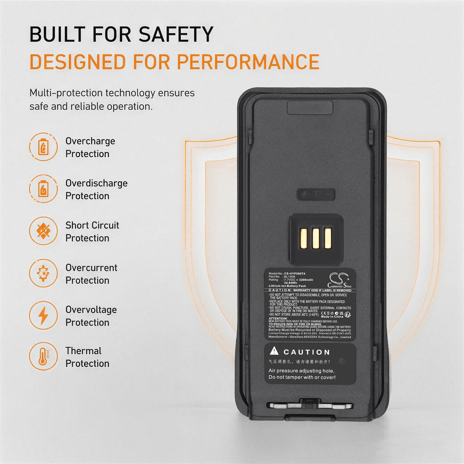 Batteri til toveis radio for Hytera HP500, HP505, HP560 m.fl.