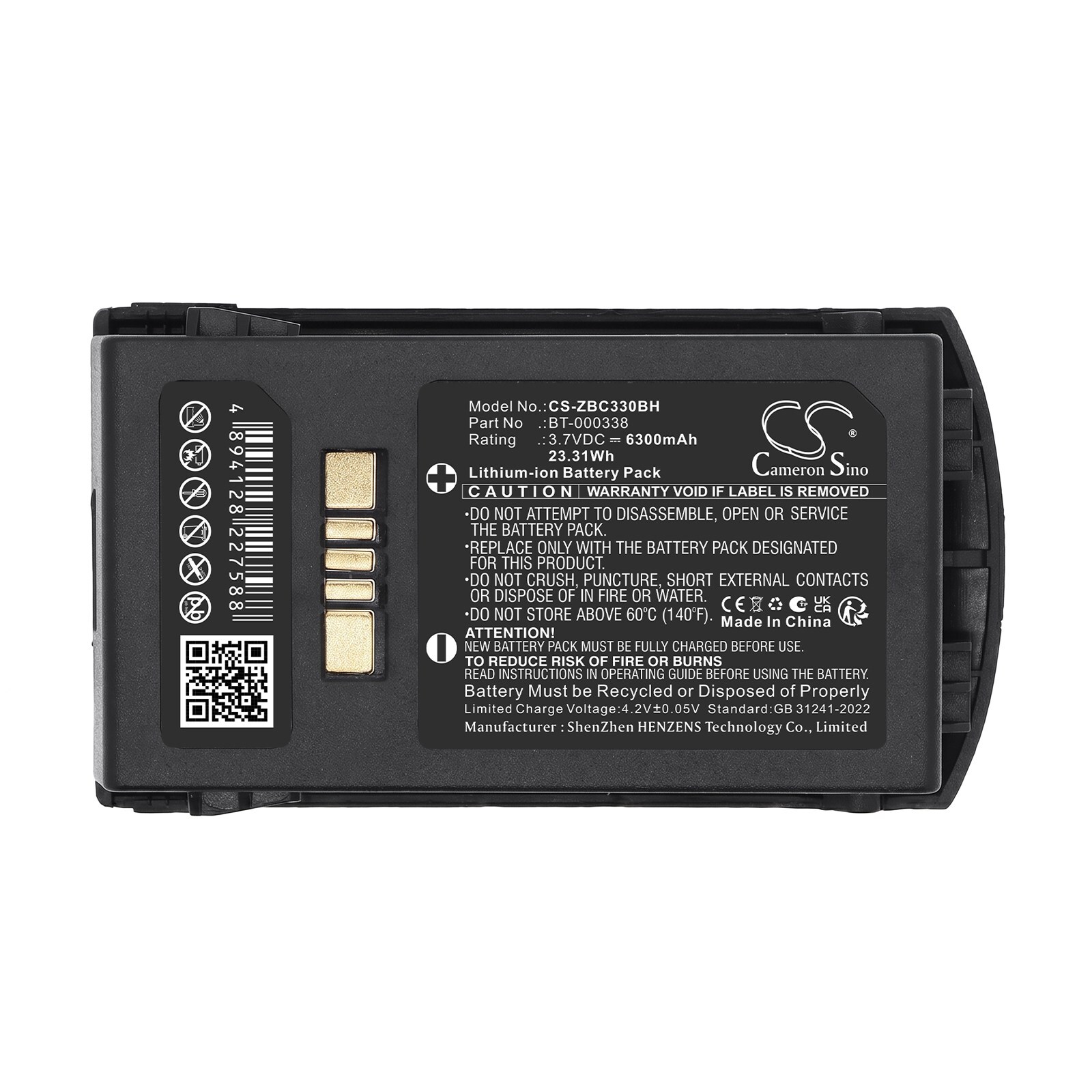 Batteri til strekkodeleser for Zebra MC33, MC330, MC330K m.fl.