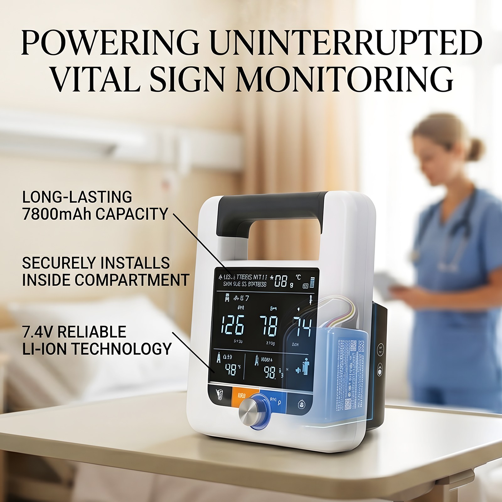 Batteri til SunTech CT40-monitor for medisinsk bruk