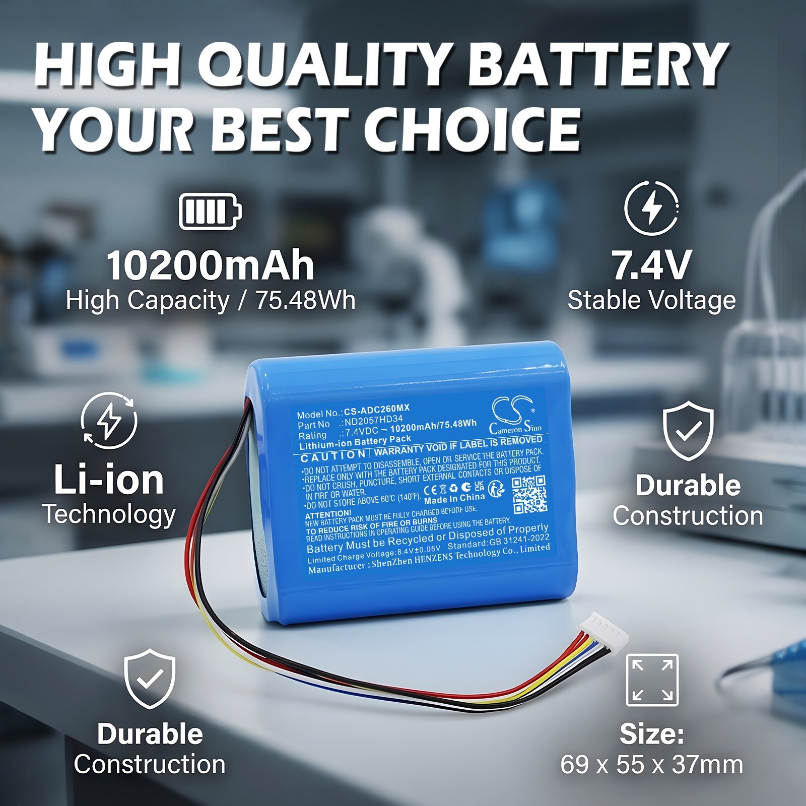 Batteri til SunTech CT40-monitor for medisinsk bruk