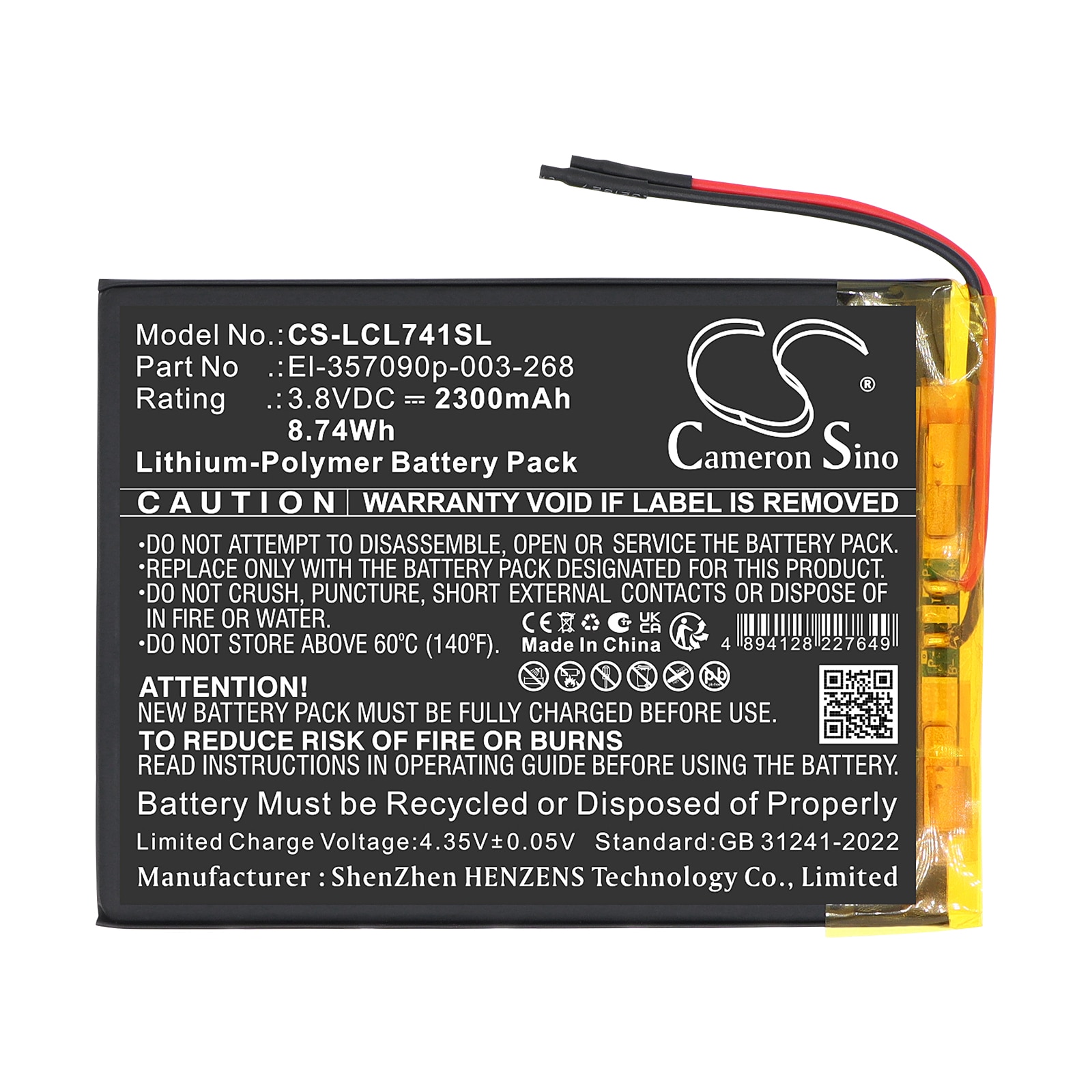 Batteri til nettbrett for Logicom L-ement Tab 741