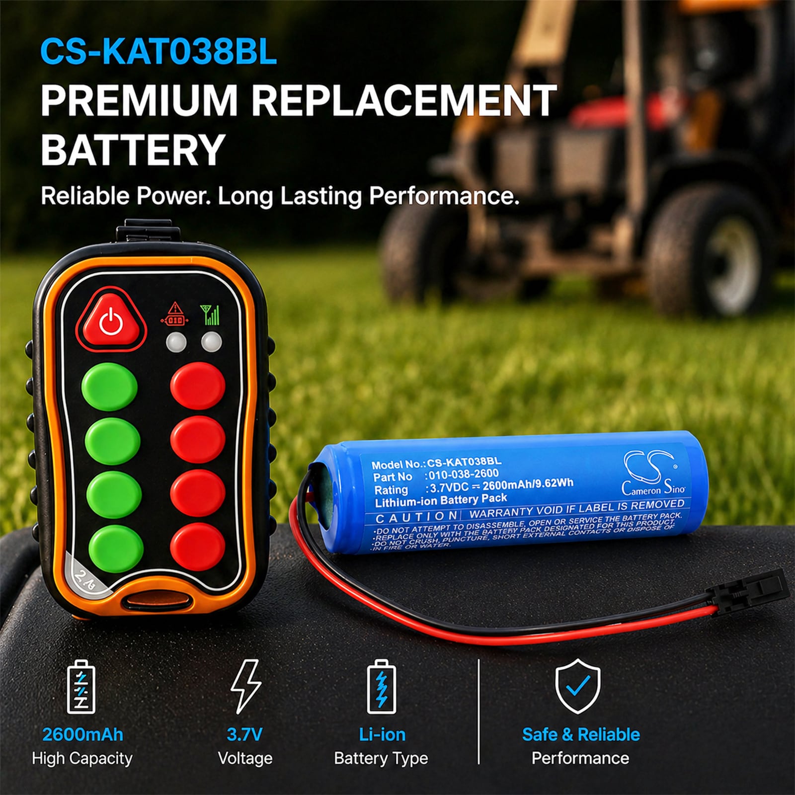 Batteri til fjernkontroll for kran til KAR-TECH 390322A
