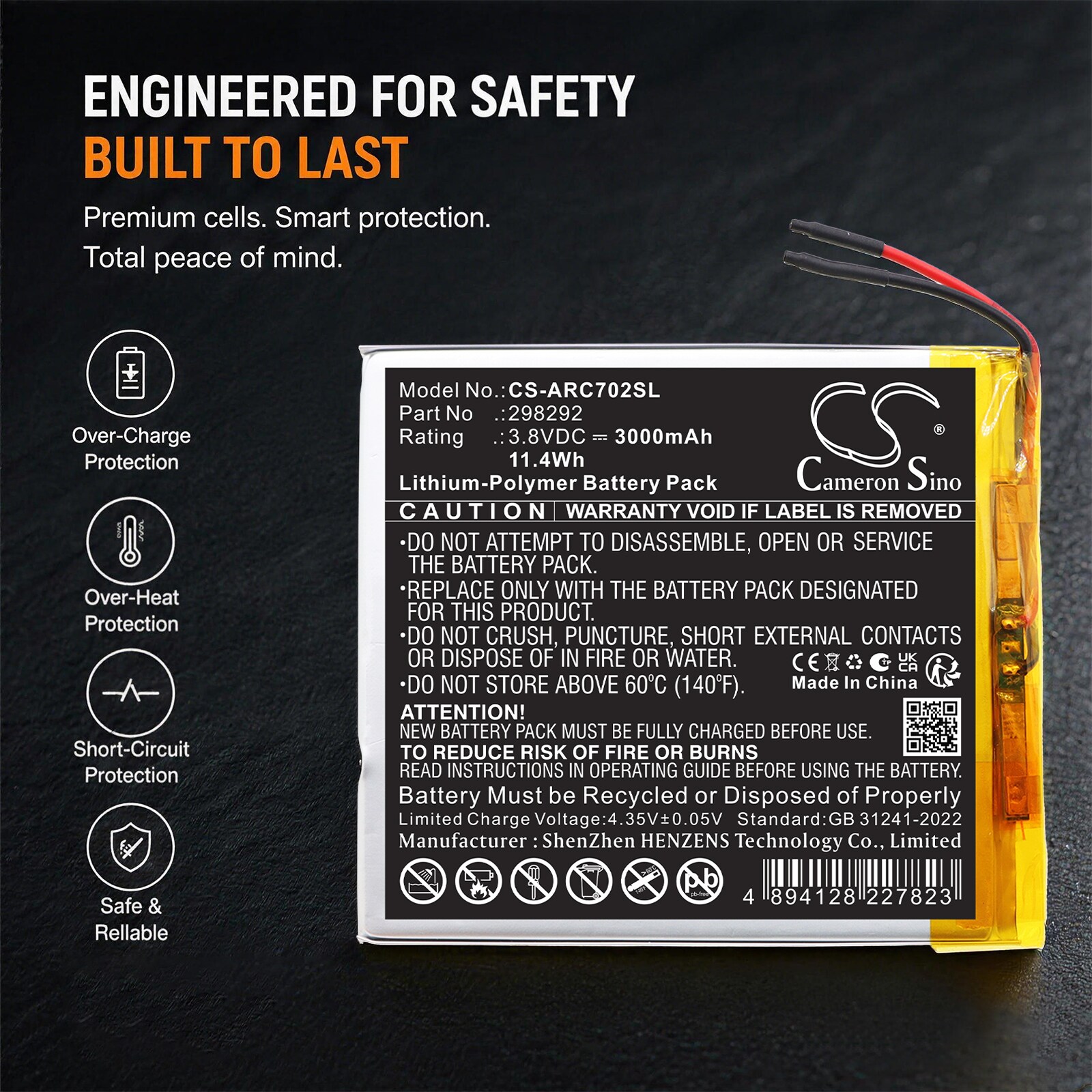 Batteri til nettbrett for Archos 70 Oxygen, AC70OX, AC70OXV2