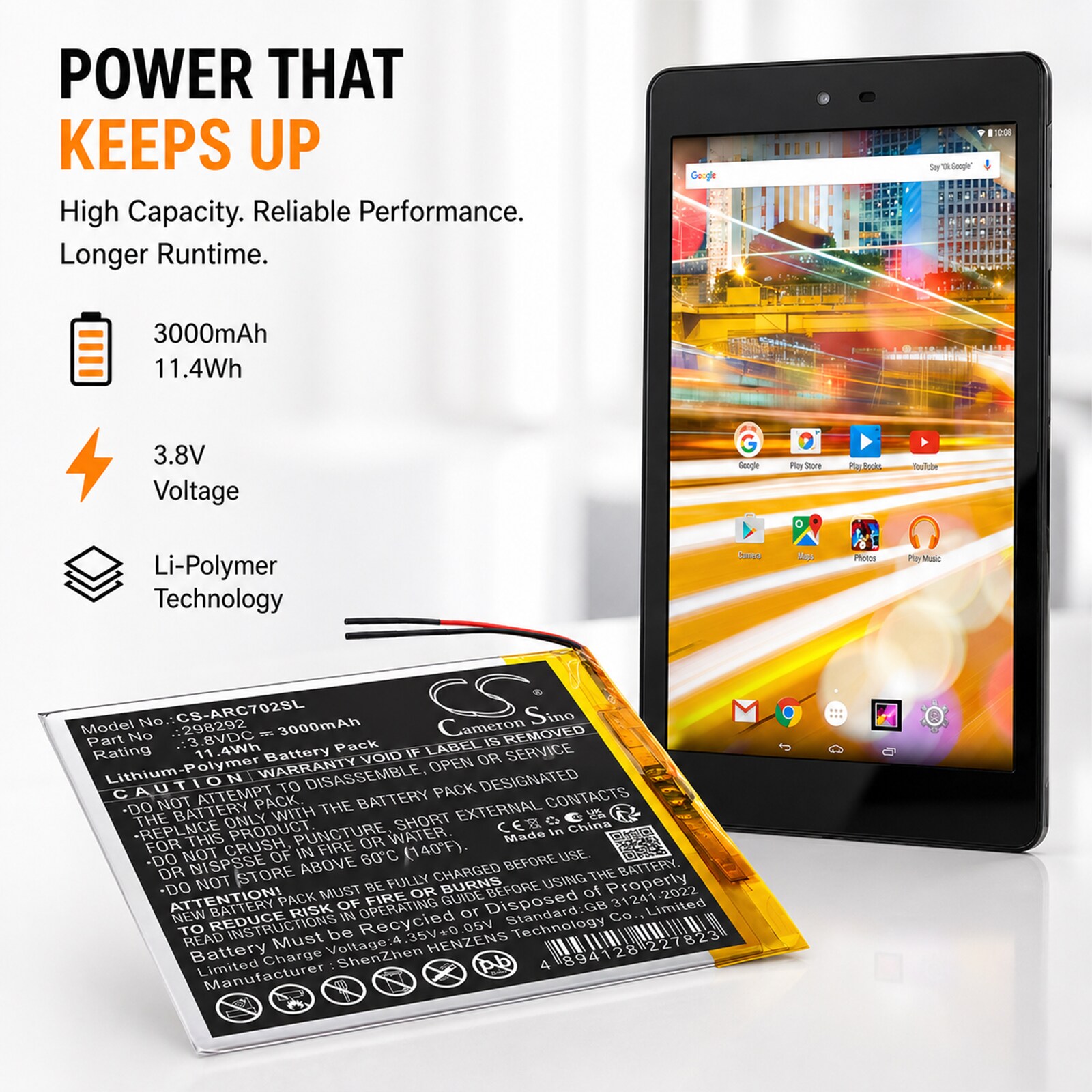 Batteri til nettbrett for Archos 70 Oxygen, AC70OX, AC70OXV2