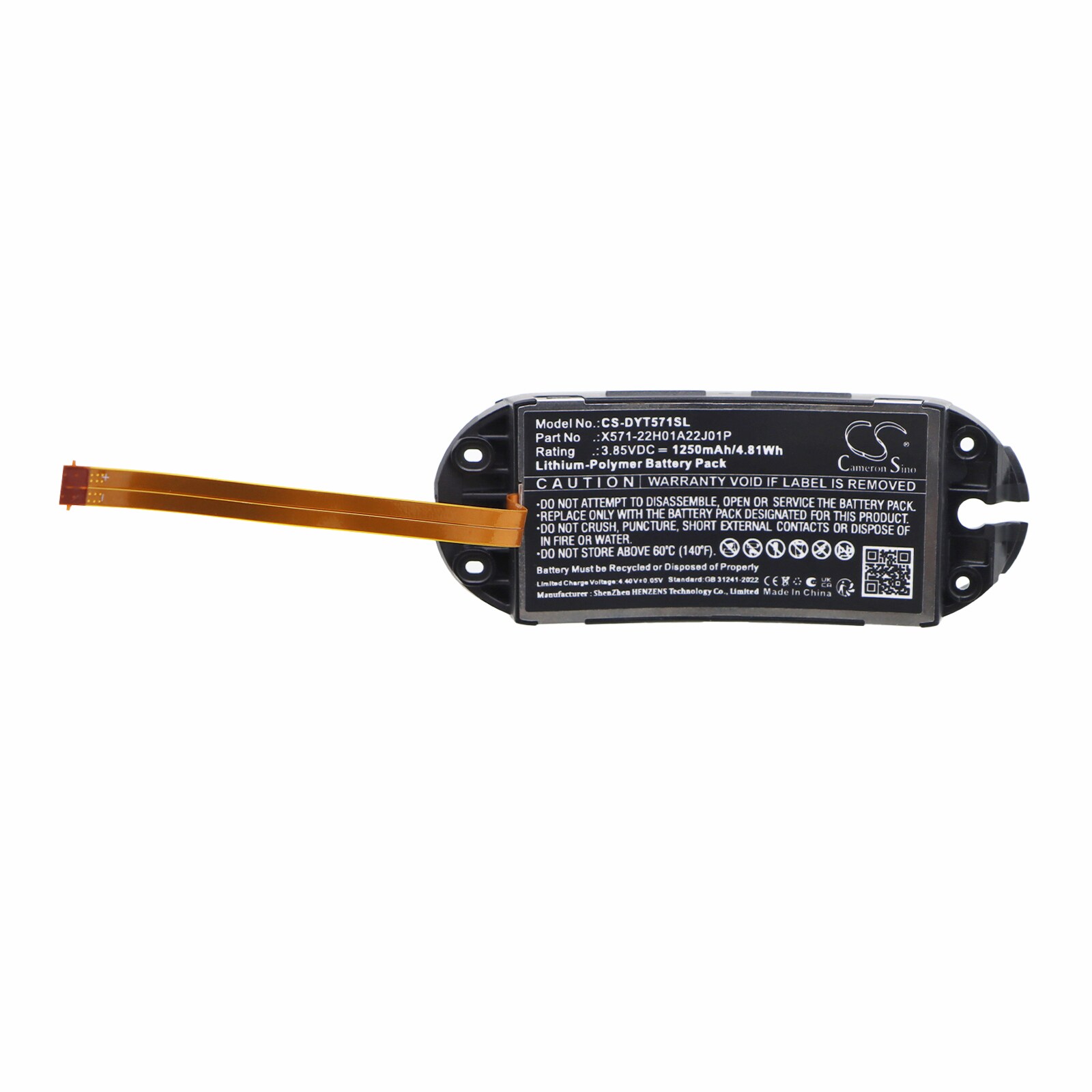 Batteri til trådløst headset for Dyson OnTrac-hodetelefoner, Ontrac WP02