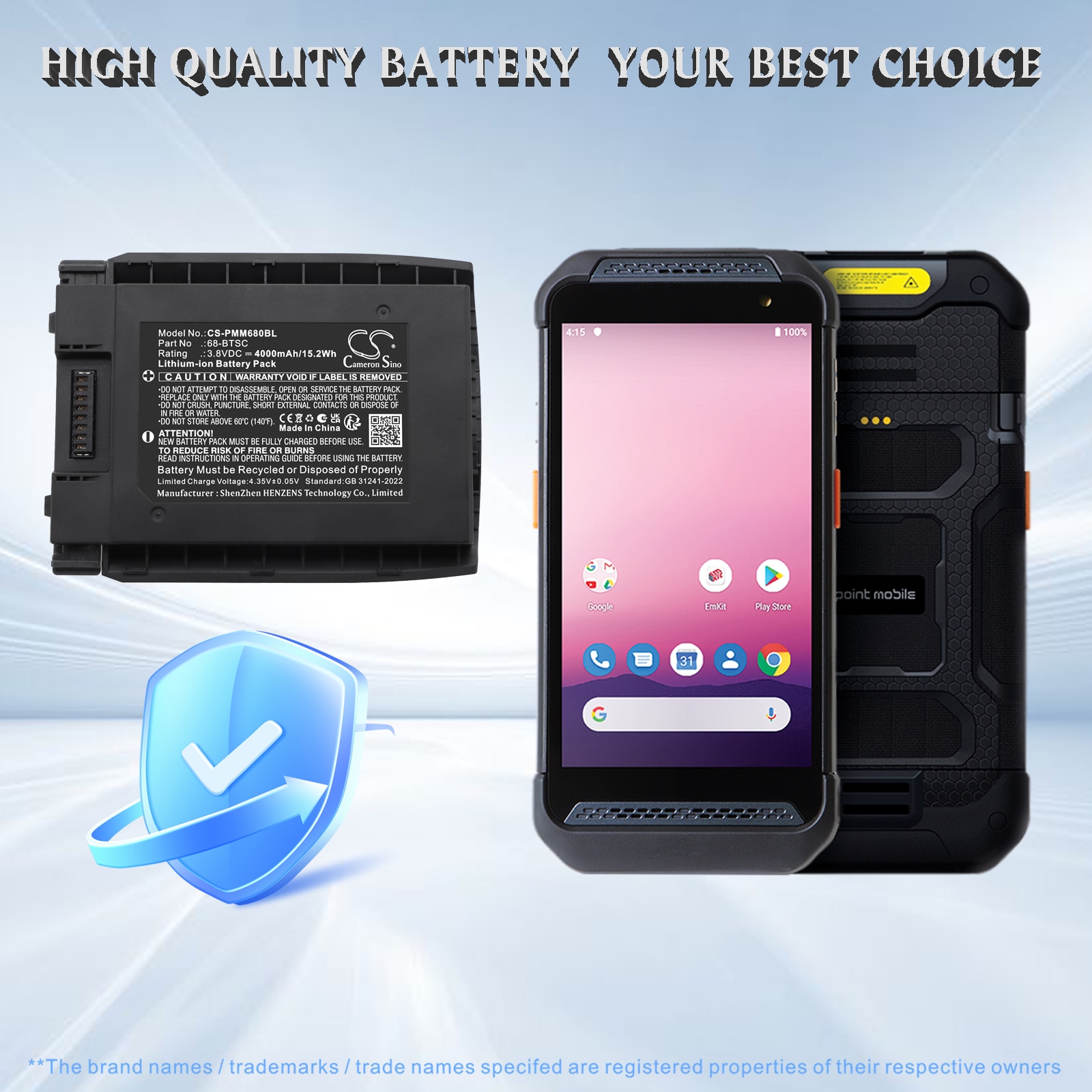Batteri til strekkodeleser for Point Mobile PM86