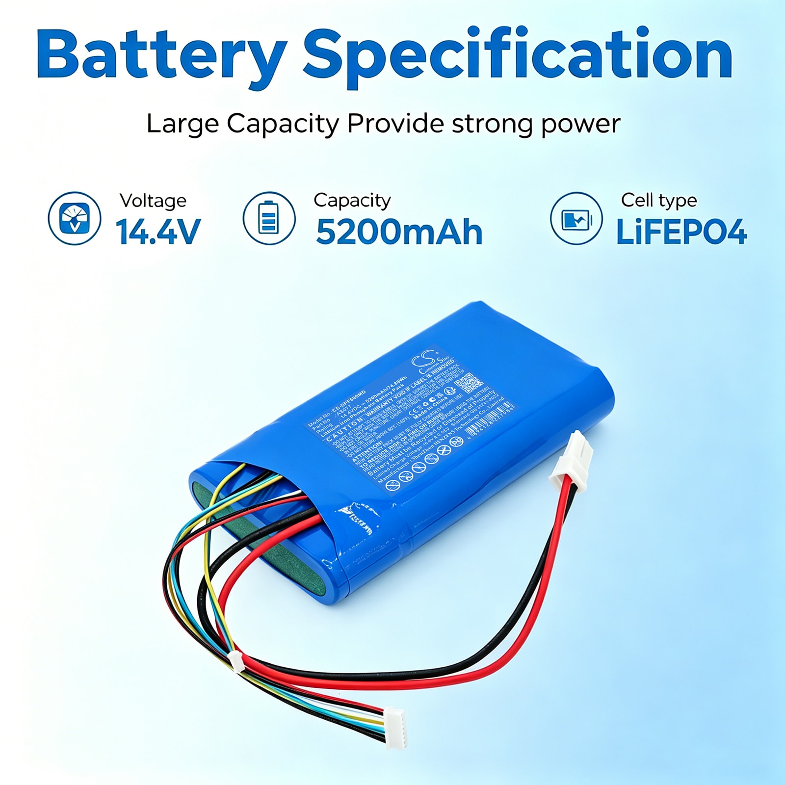 Batteri til medisinsk utstyr for AirSep FreeSthle 5 Oxyegn
