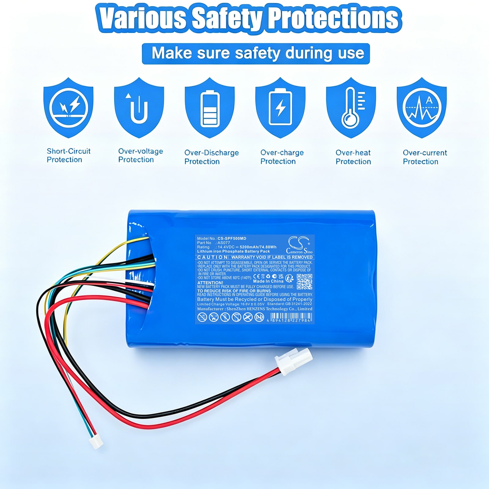 Batteri til medisinsk utstyr for AirSep FreeSthle 5 Oxyegn