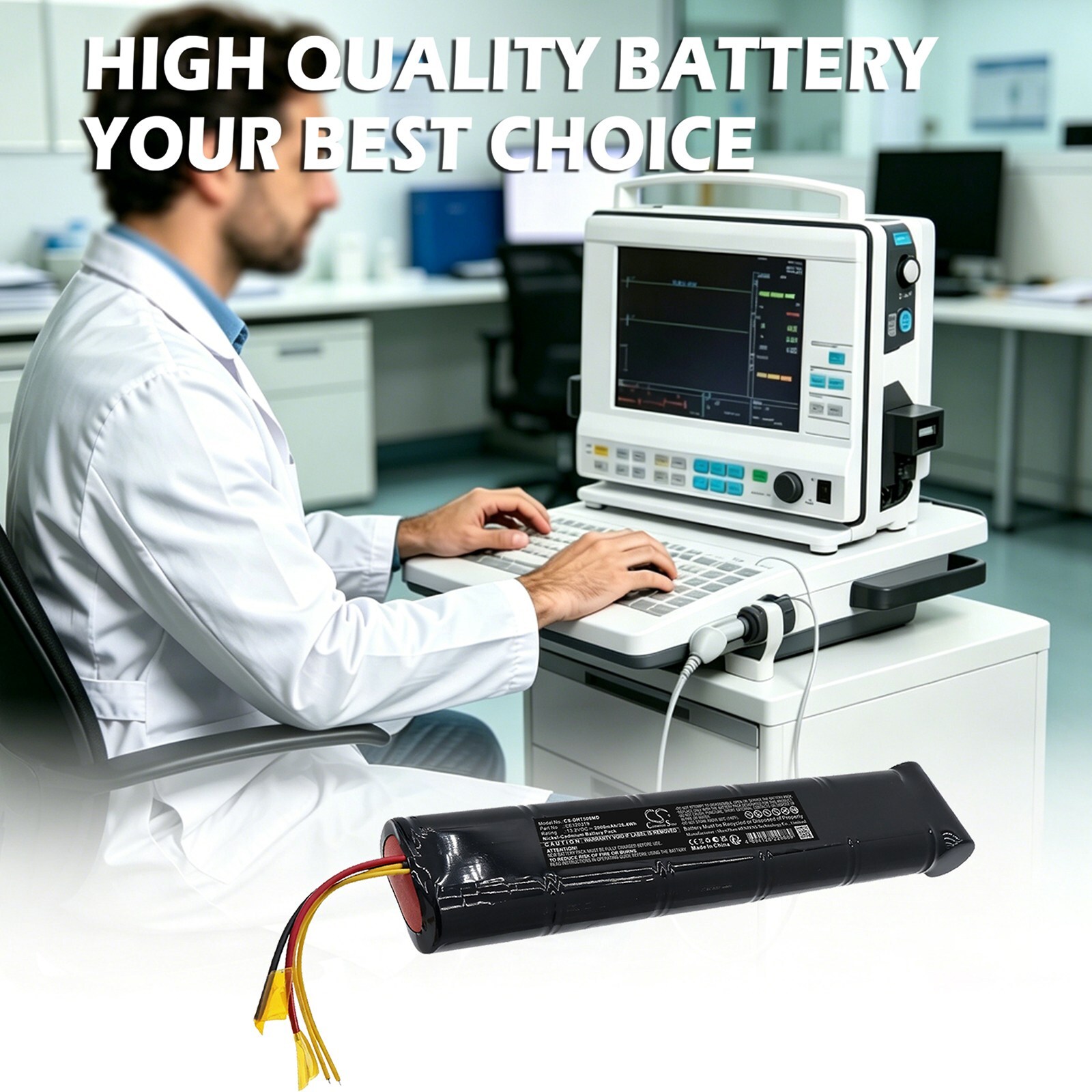 Batteri til medisinsk utstyr for Datex AS3 Compact Monitor, LM Compact Monitor m.fl.