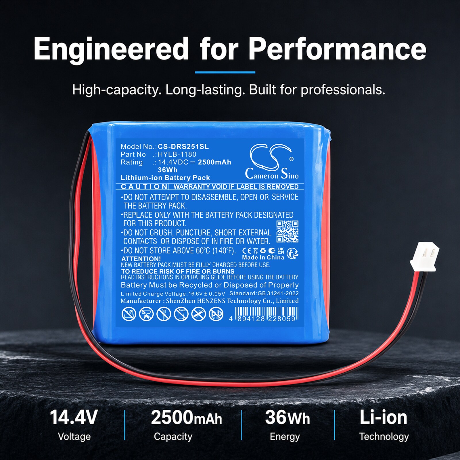 Batteri til kartlegging og testing, utstyr til Deviser DS2500R