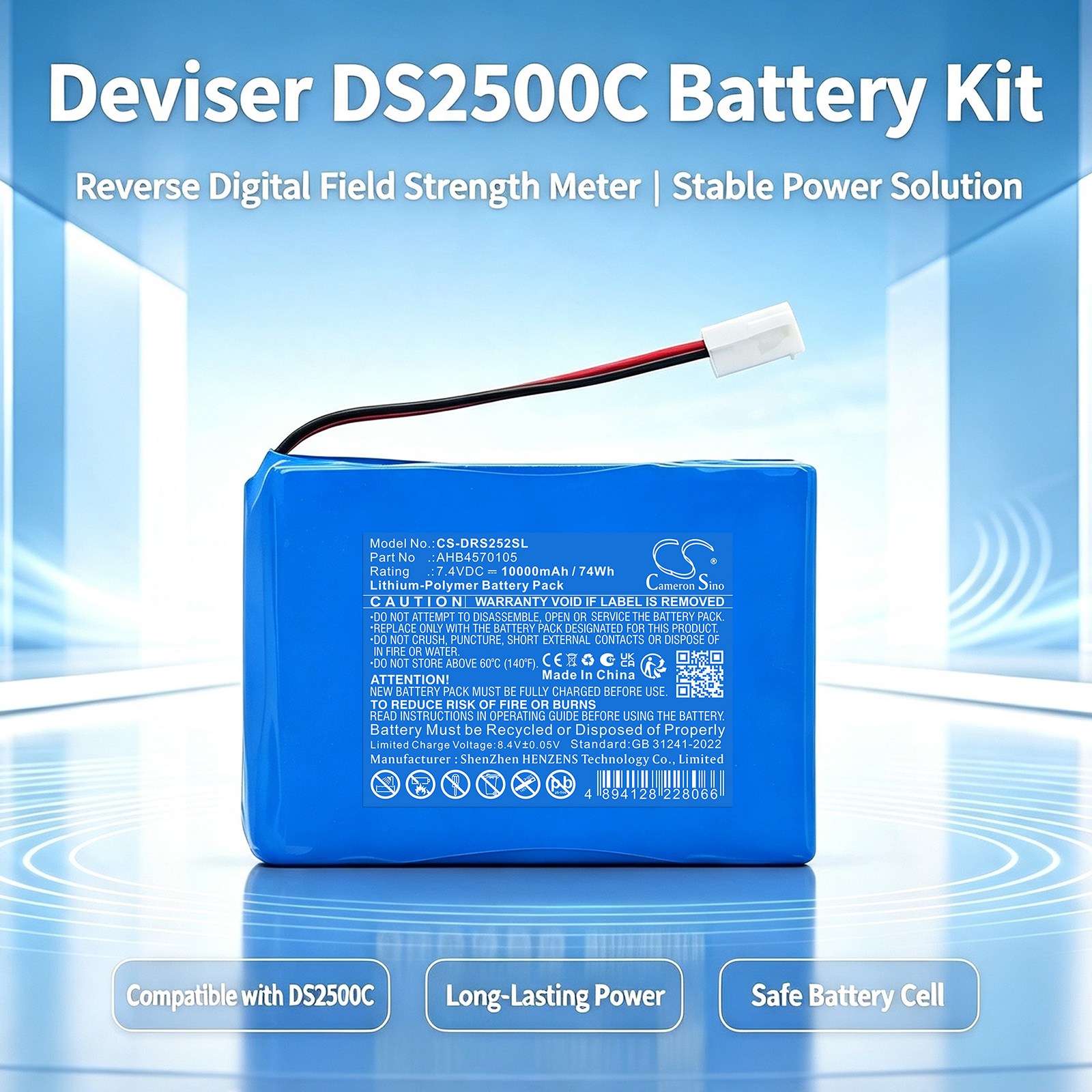 Batteri til kartlegging og testing, utstyr til Deviser DS2500C