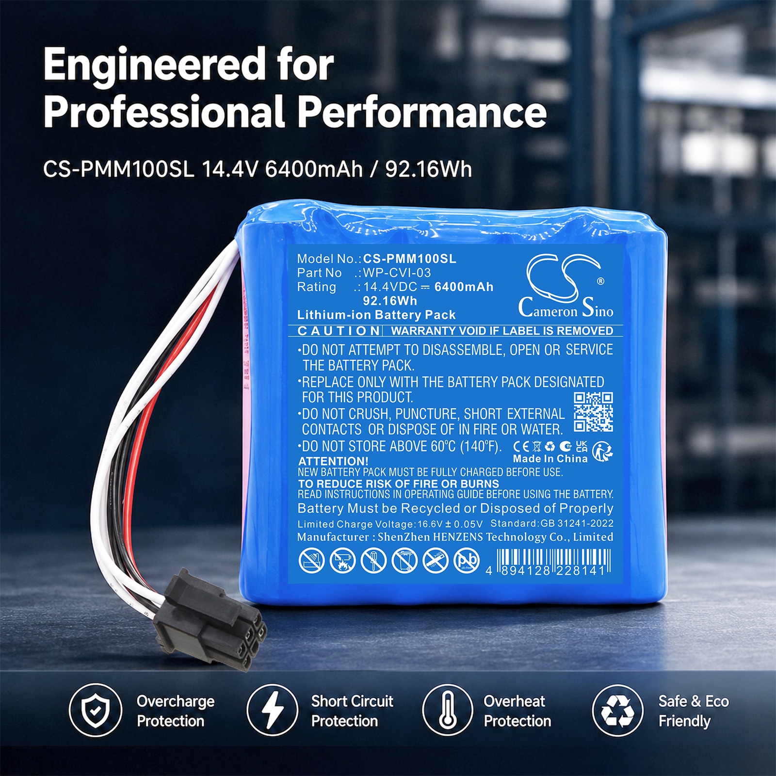 Batteri til kartlegging og testing, utstyr til Particle Measuring Systems AC100