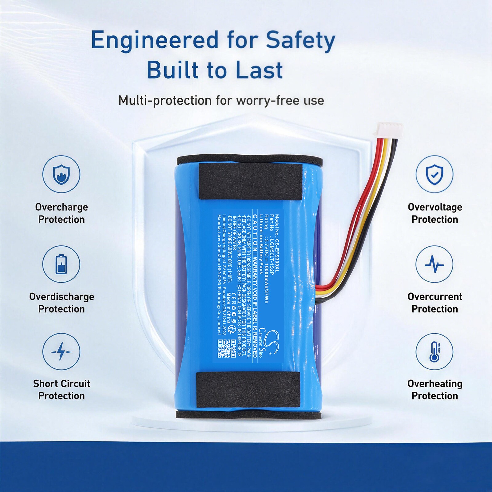 Batteri til hjemmekamera for Eufy T8161, 3C S300 Cam, S300 eufyCam m.fl.