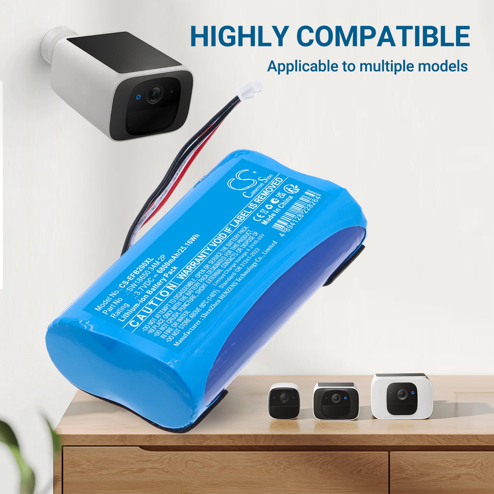 Batteri til hjemmekamera fra Eufy T3814, AKT8223 m.fl.