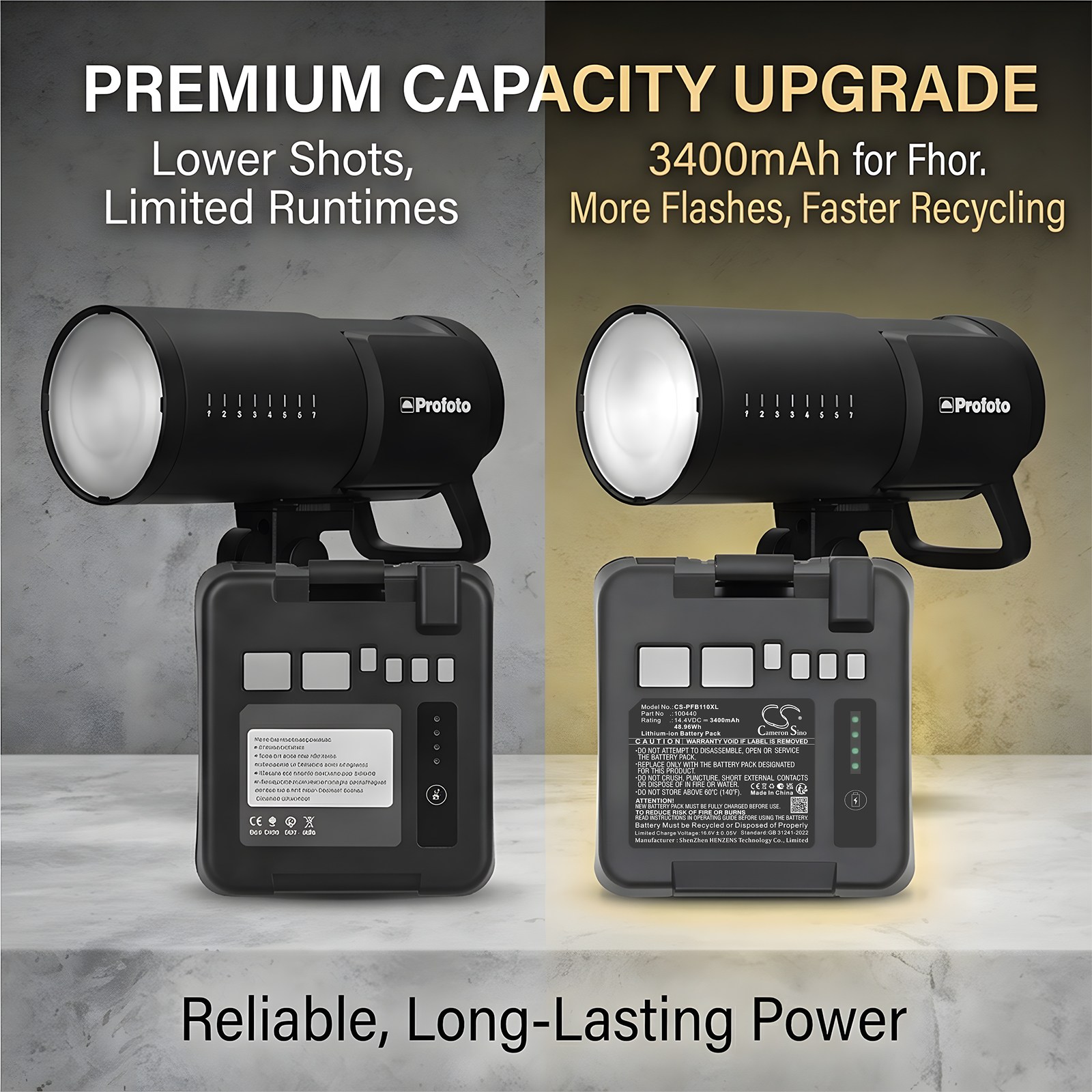 Batteri til strobelys for Profoto B10, B10 Plus, B10X m.fl.