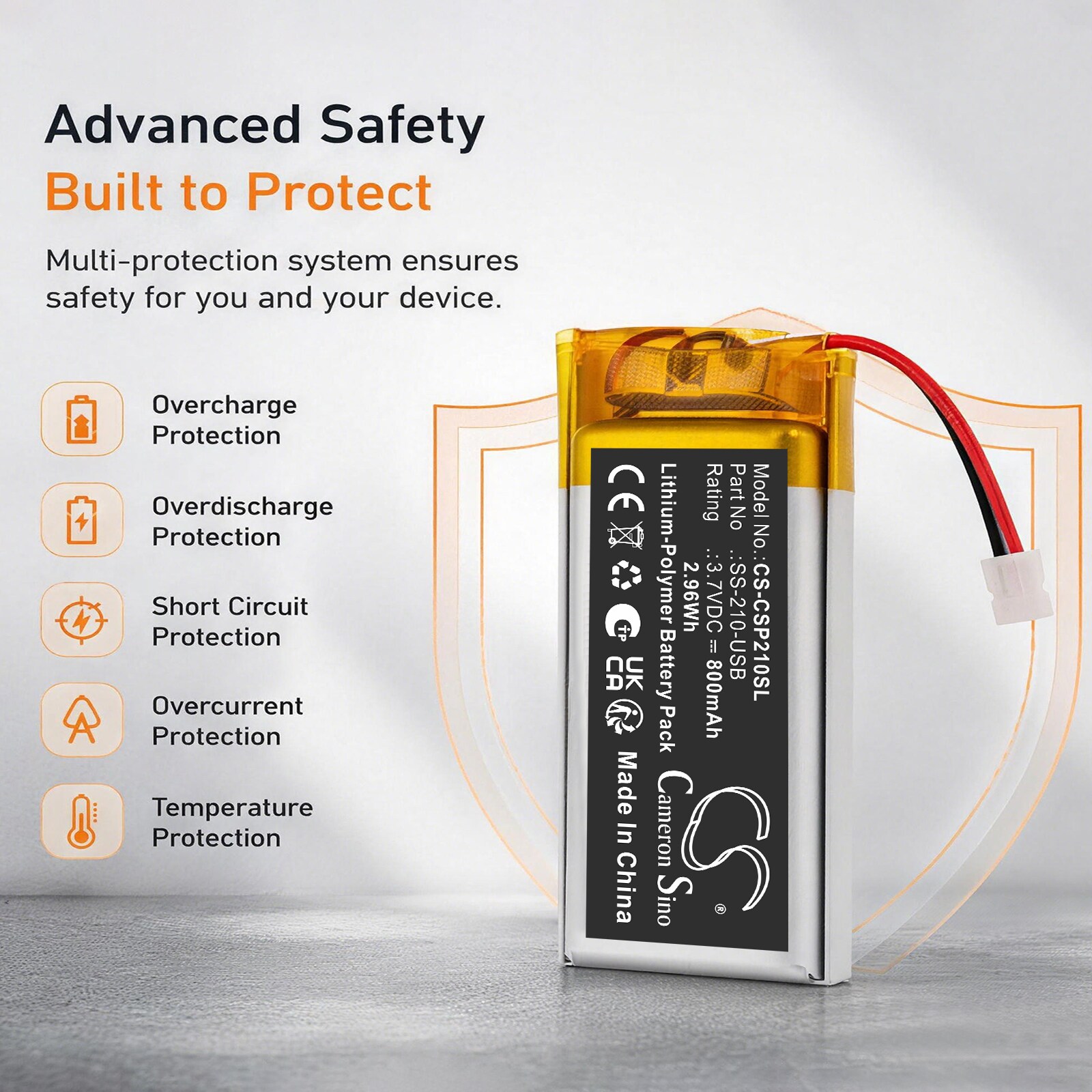 Batteri til sykkellykter for Cygolite Slingshot Pro 210 USB-baklykt
