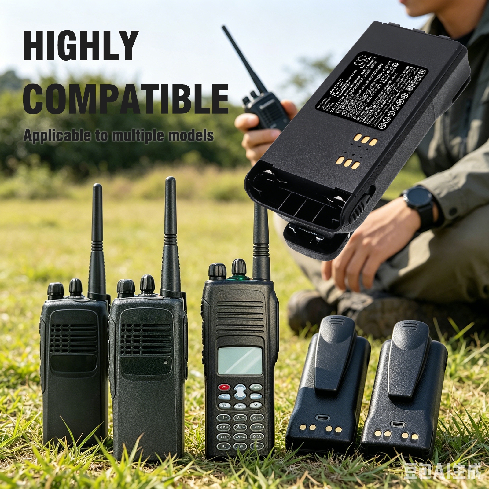 Batteri til toveis radio for Motorola CT150, CT250, CT450 m.fl.