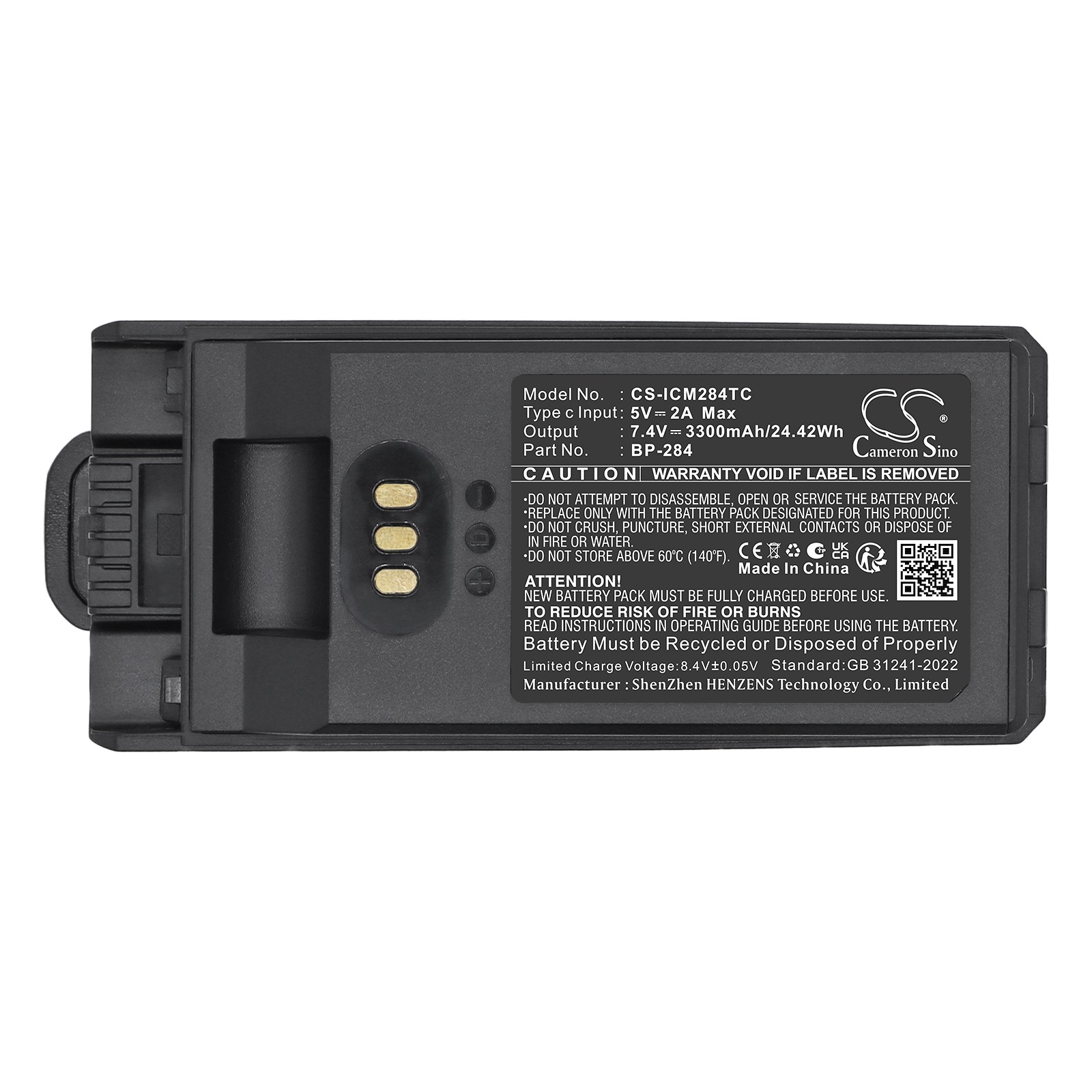 Batteri til toveis radio for Icom IC-F3400, IC-F3400D, IC-F3400DP m.fl.