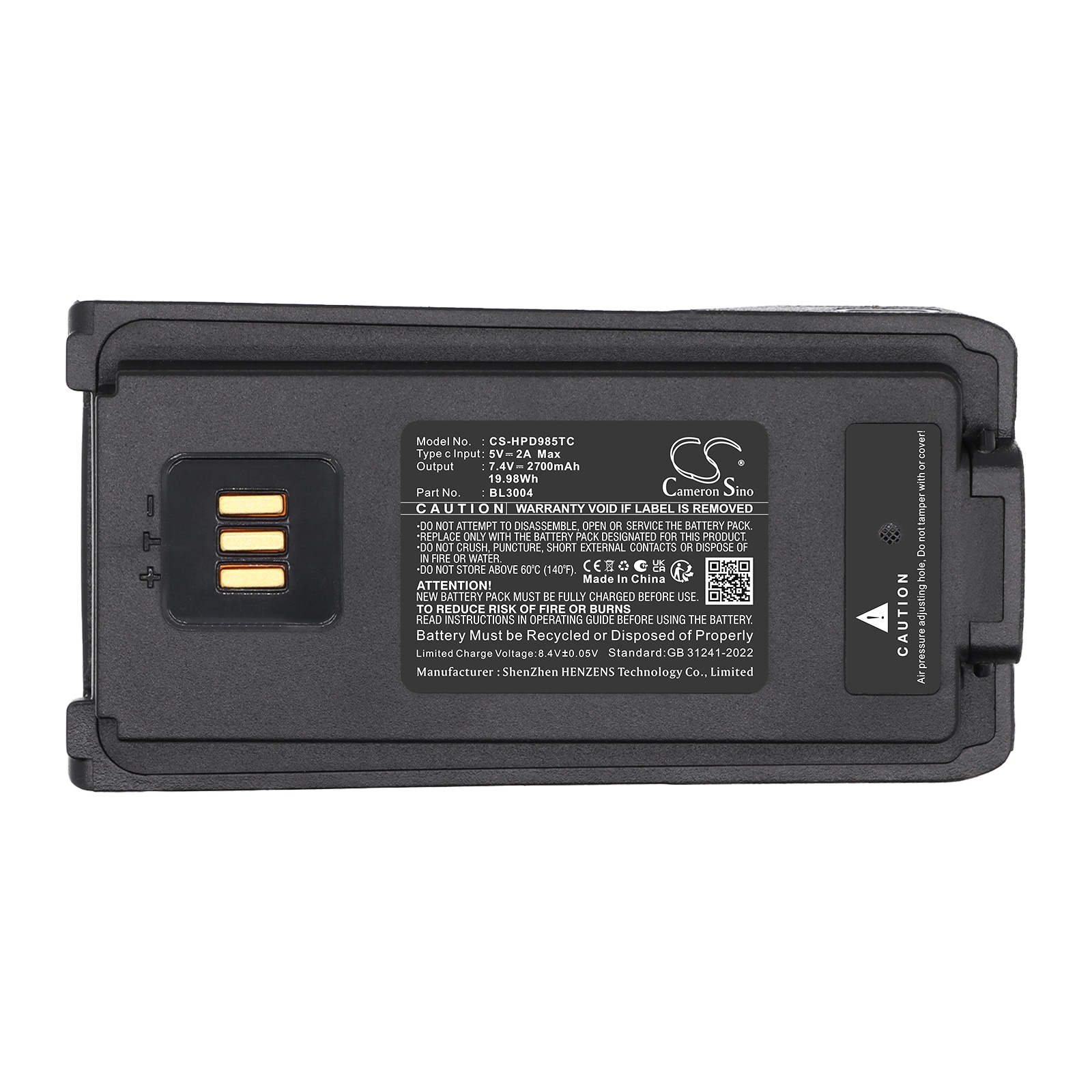 Batteri til toveis radio for Hytera PD980, PD980, PD985 m.fl.