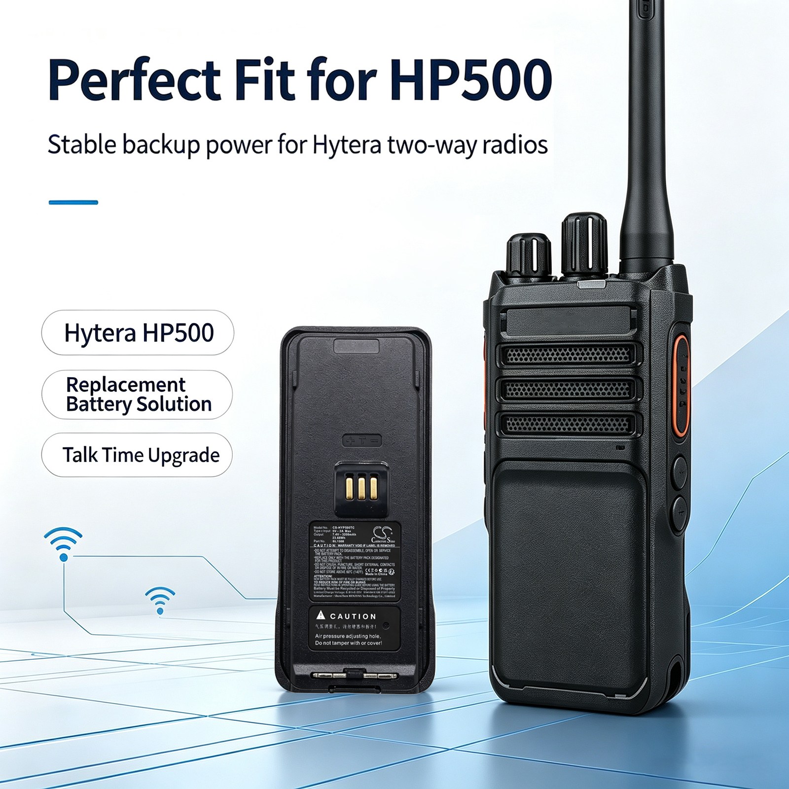 Batteri til toveis radio for Hytera HP500, HP505, HP560 m.fl.