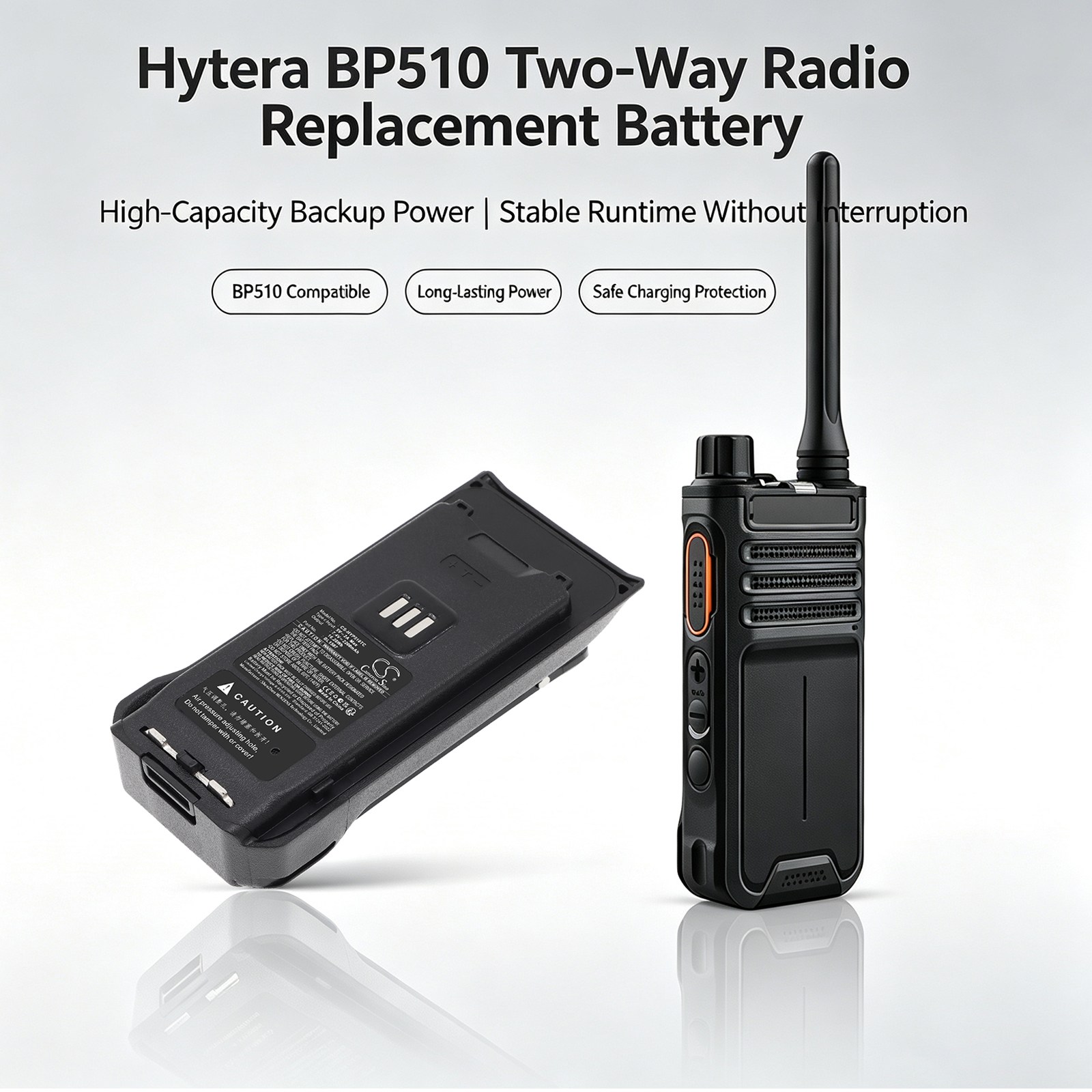Batteri til toveisradio for Hytera AP515, AP588, BP510 m.fl.