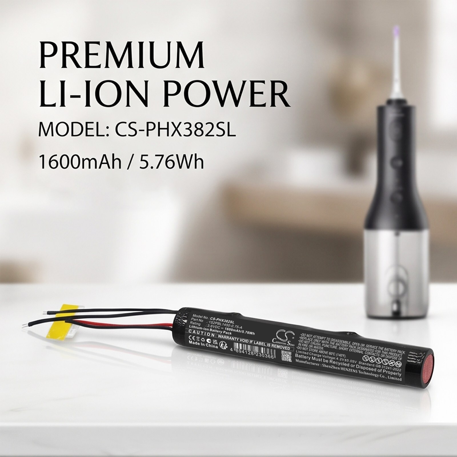 Batteri til tannbørste for Philips HX3826/31, Sonicare X