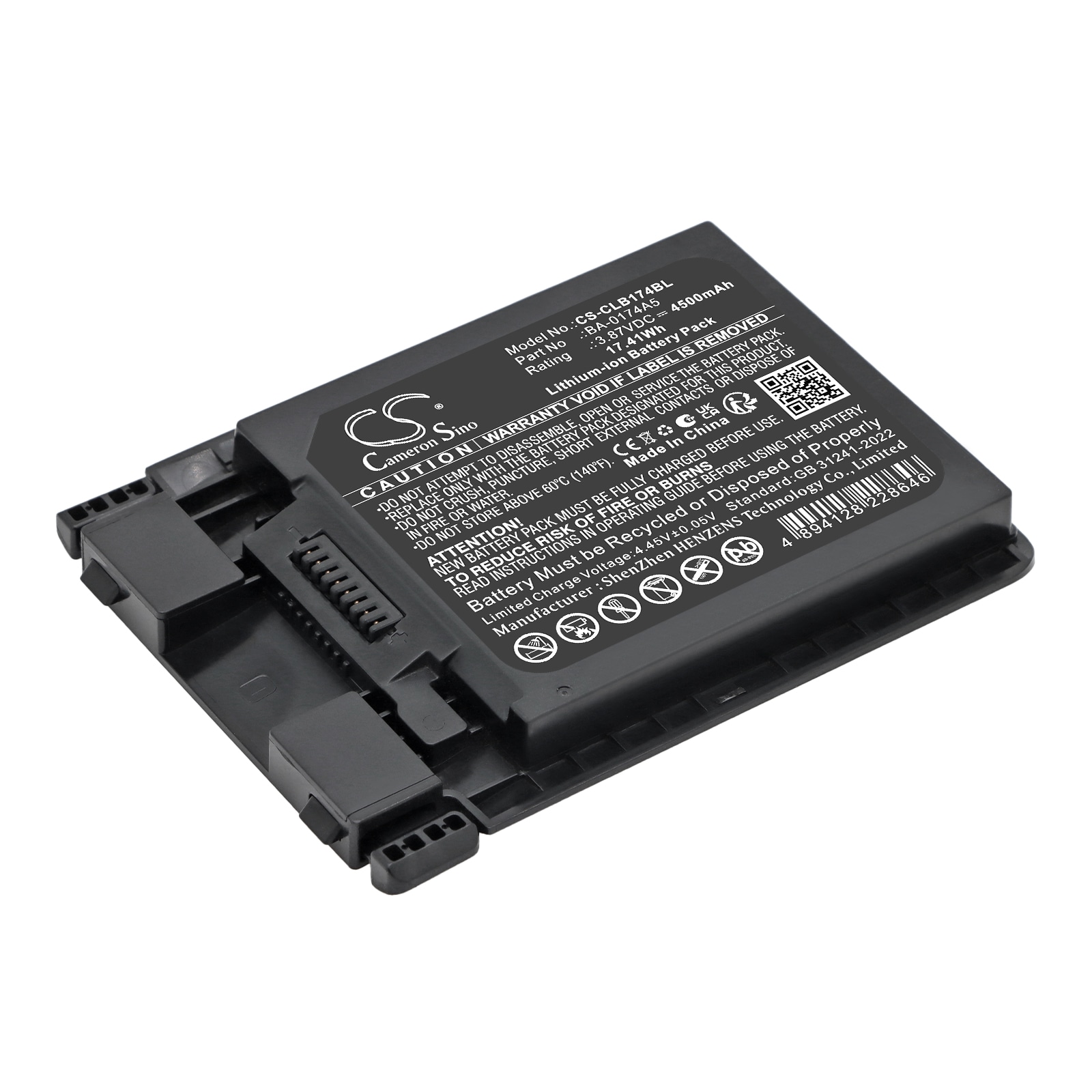 Batteri til strekkodeleser for CipherLAB R25, RS38, RS38WO