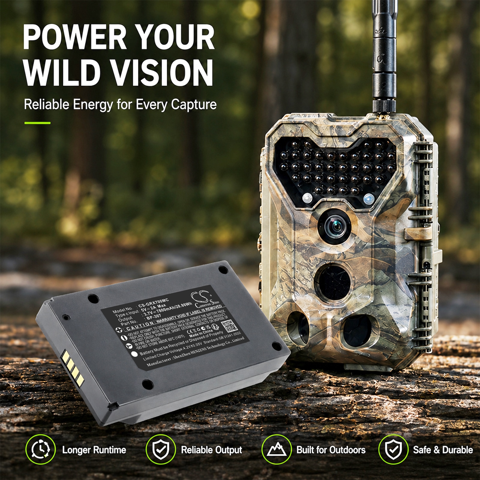 Batteri til sport og friluftsliv for GardePro X70 Pro