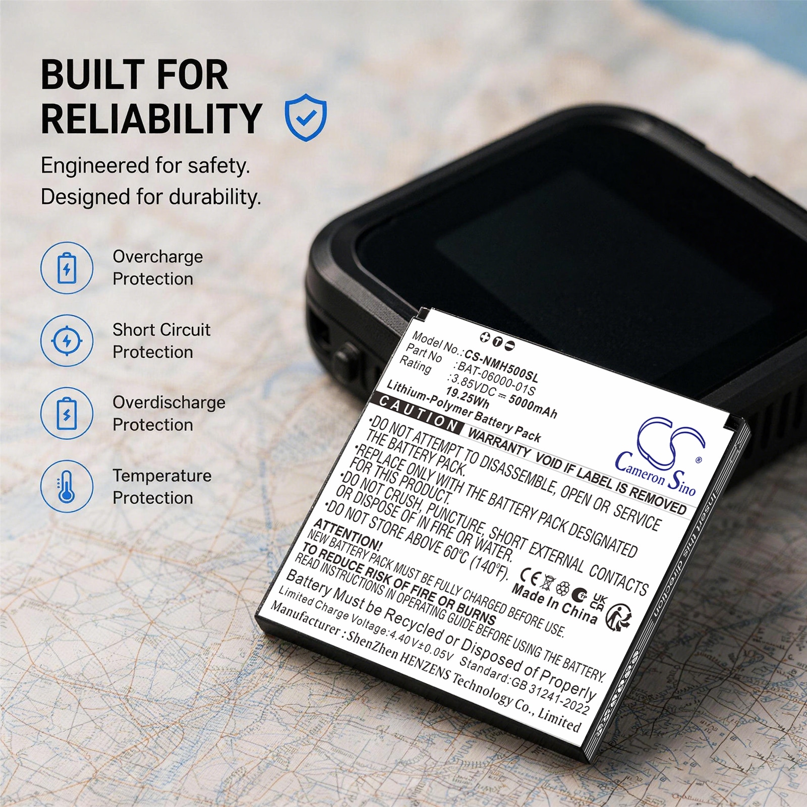 Batteri til Hotspot for Sonim H705, H700A, H500 5G m.fl.