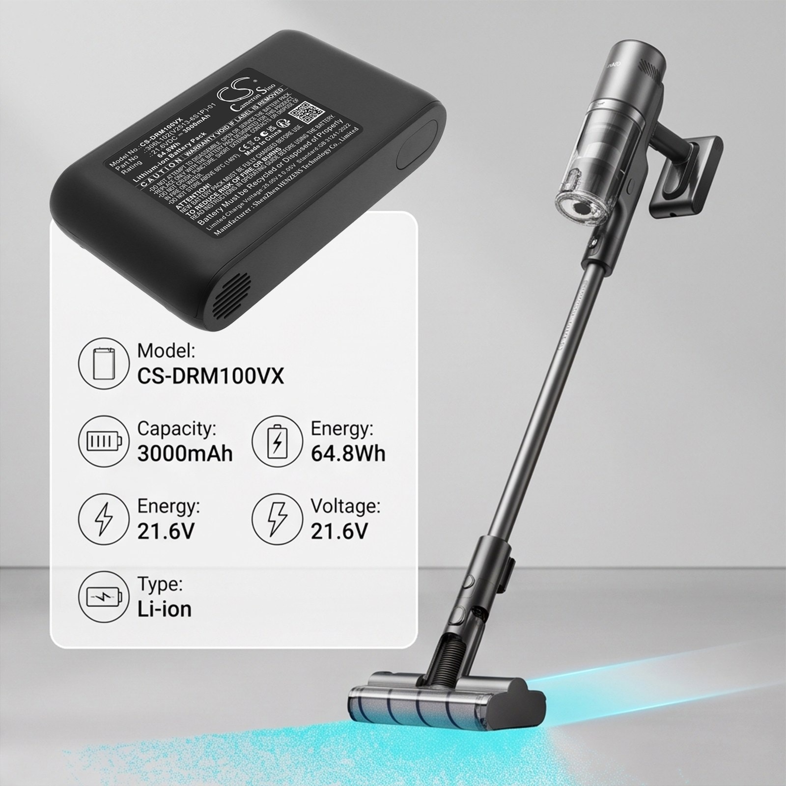 Batteri til støvsugeren Dreame Mova I10 Cordless Vacuum Cleaner