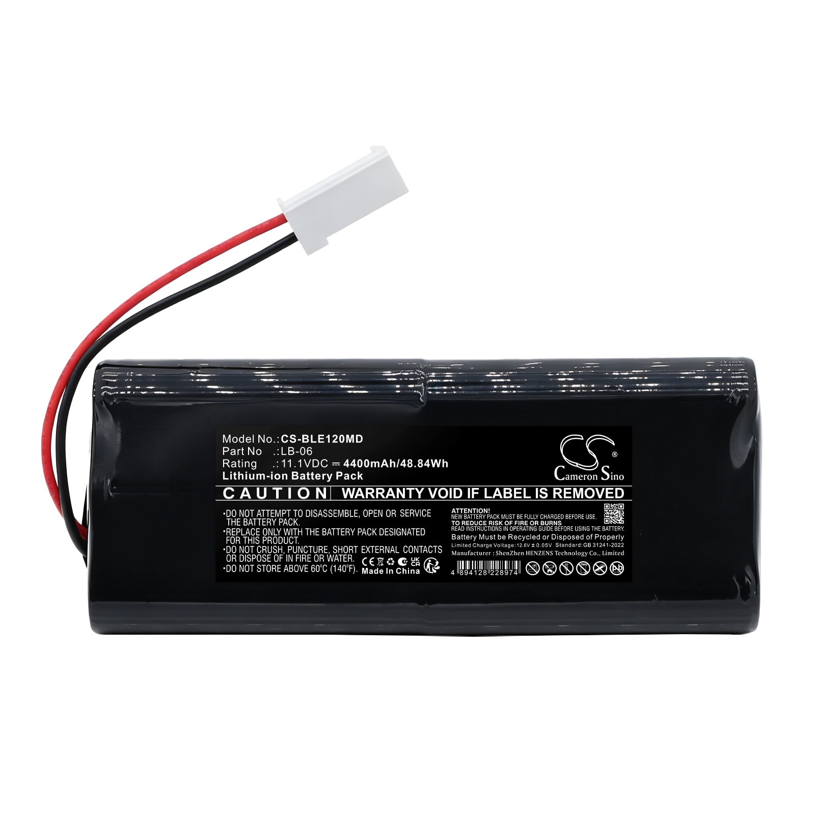 Batteri til Biolight E65 12-kanals EKG-apparat for medisinsk bruk