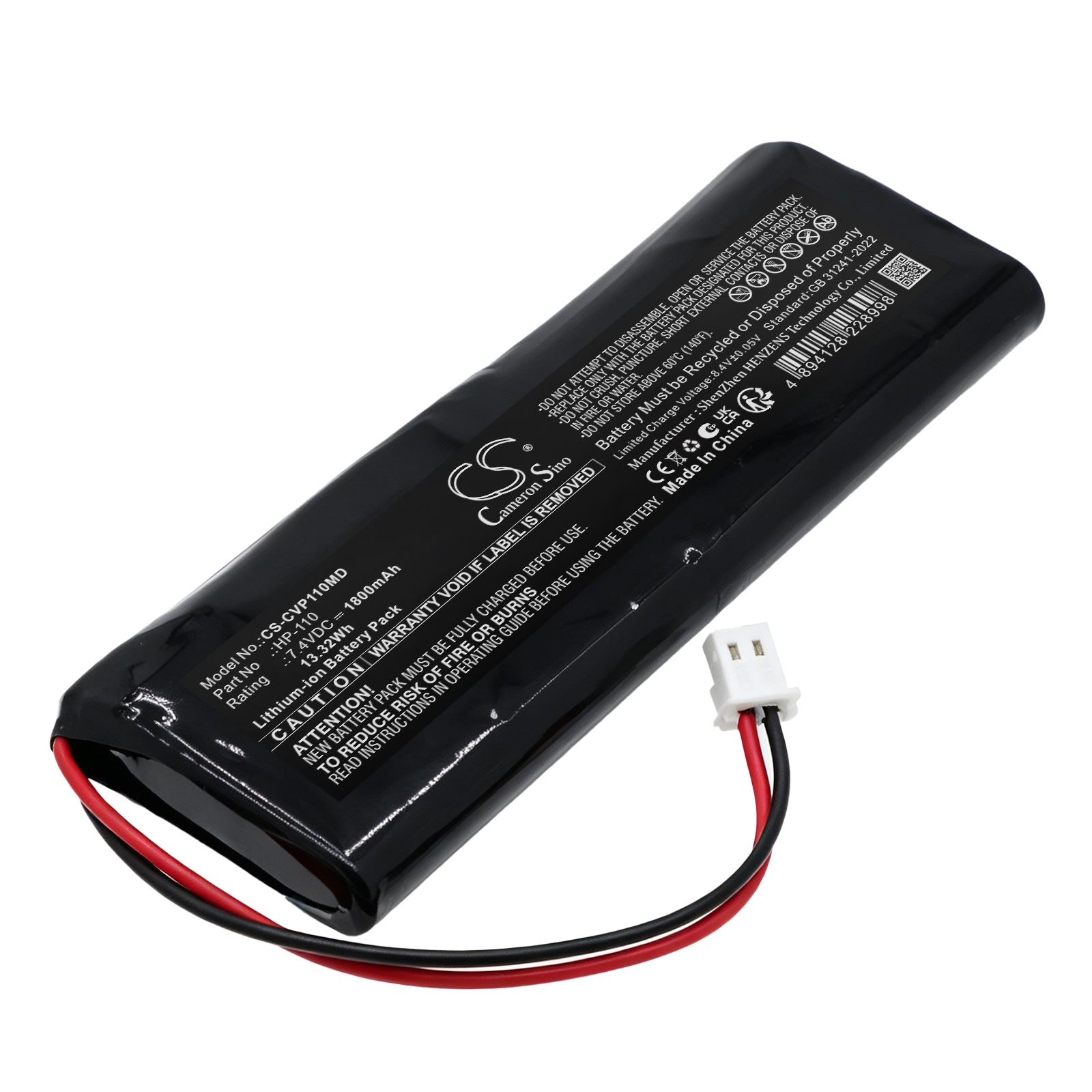 Batteri til Care Vision HP-110 håndholdt pulsoximeter for medisinsk bruk