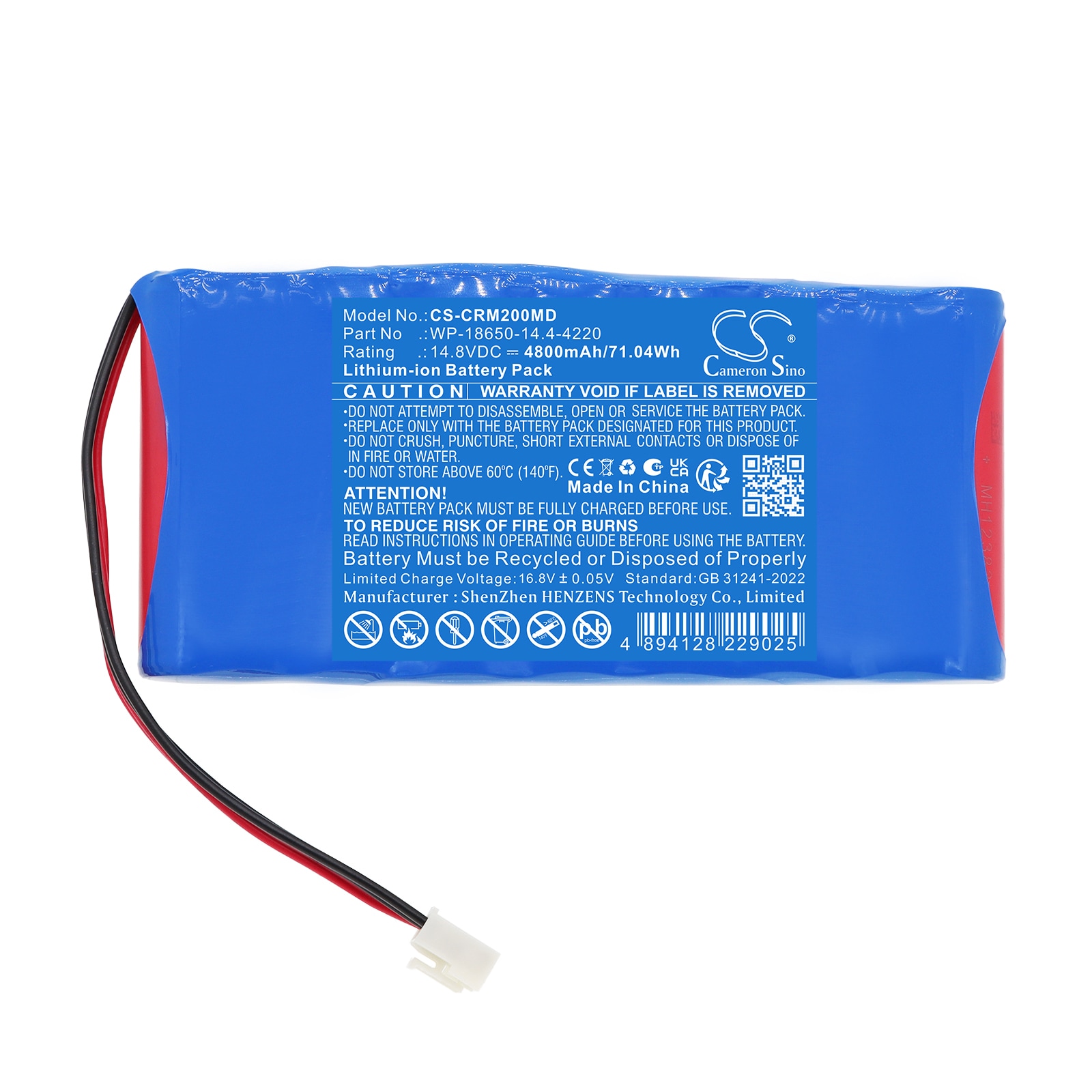 Batteri til Carewells medisinske pasientmonitor Medi M10