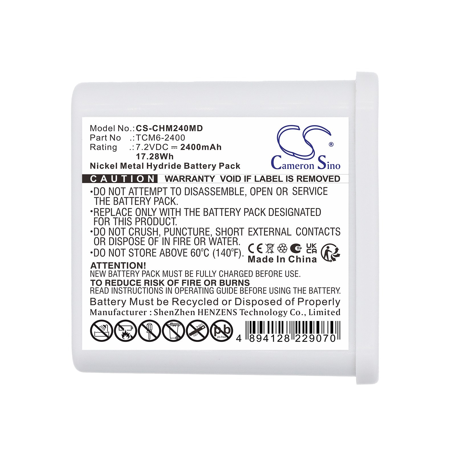 Batteri til medisinsk utstyr for ChoiceMMed MD2000A, MD2000B, VI-200A